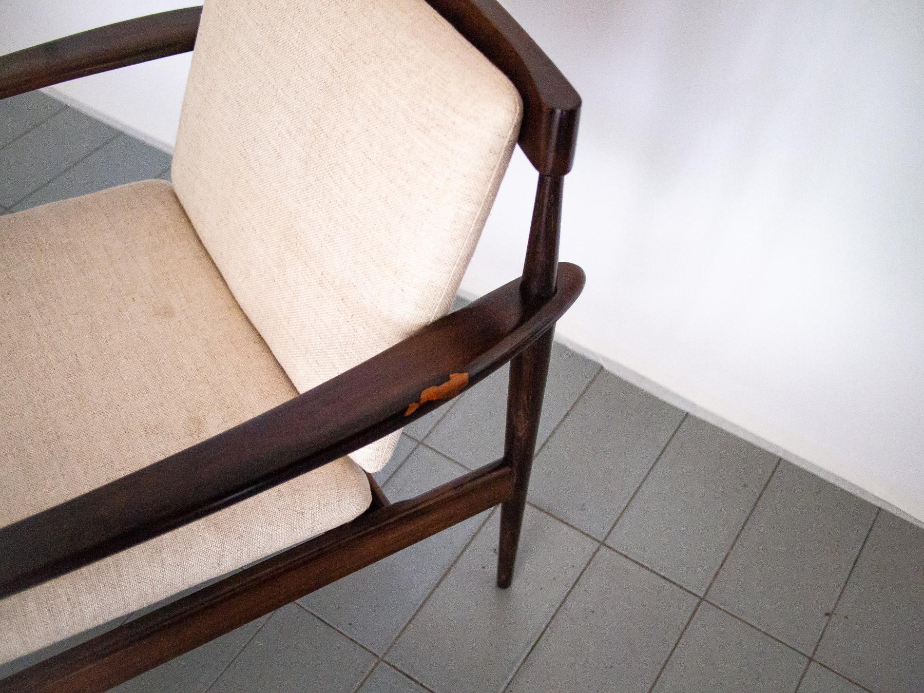 1950s Lounge Chair in Rosewood, Grete Jalk Design, Brazilian Production 2