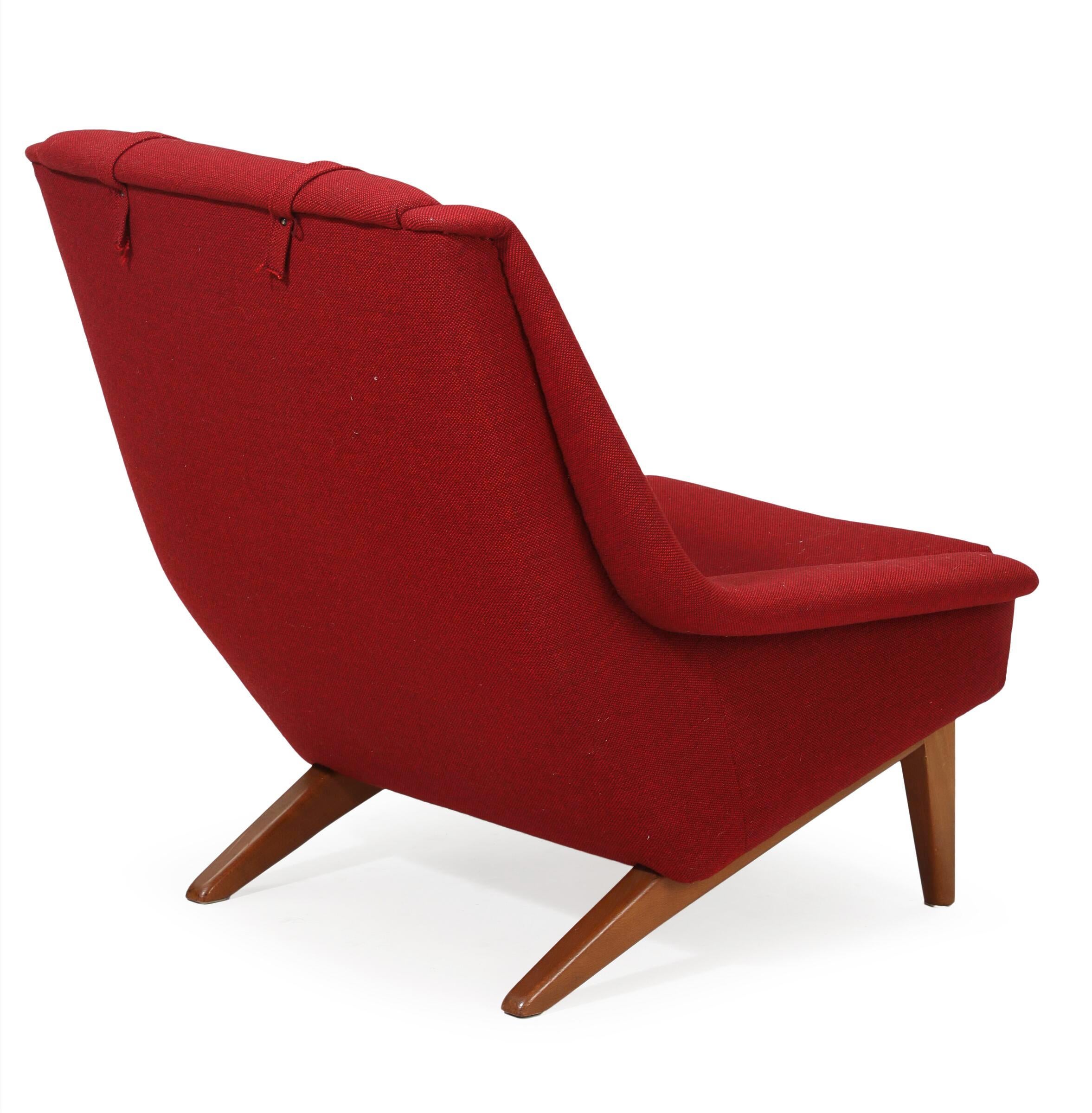 Scandinavian Modern 1950's Lounge Chair Model 4410 Folke Ohlsson for Fritz Hansen For Sale