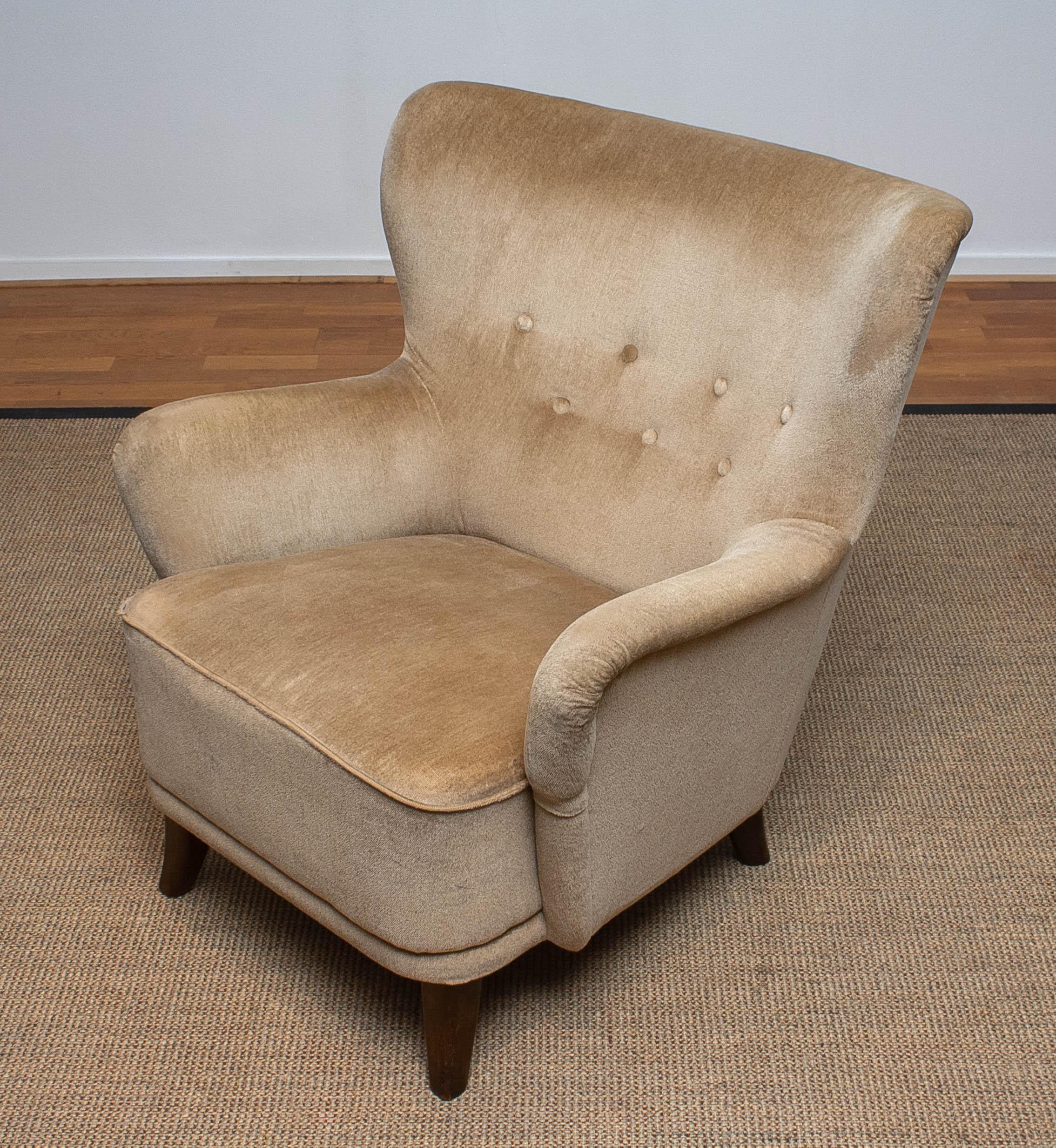 1950s Lounge Easy Club Chair by Ilmari Lappalainen for Asko, Finland In Fair Condition In Silvolde, Gelderland