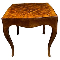 1950s Lovely Italian Cabriole Side Table Wood Inlay Italy