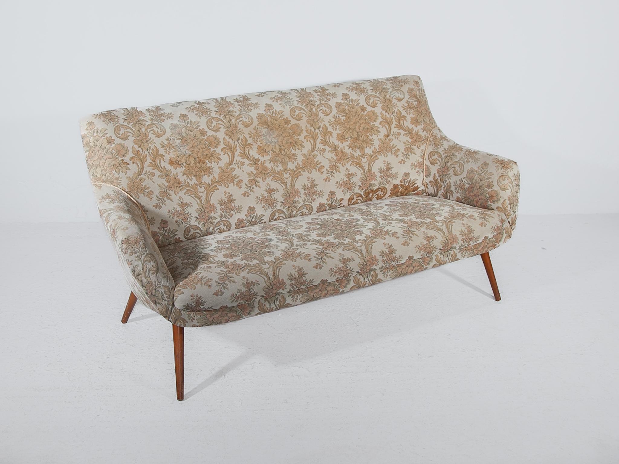 Hand-Crafted 1950's Loveseat, Two-seater Scandinavian Design  For Sale