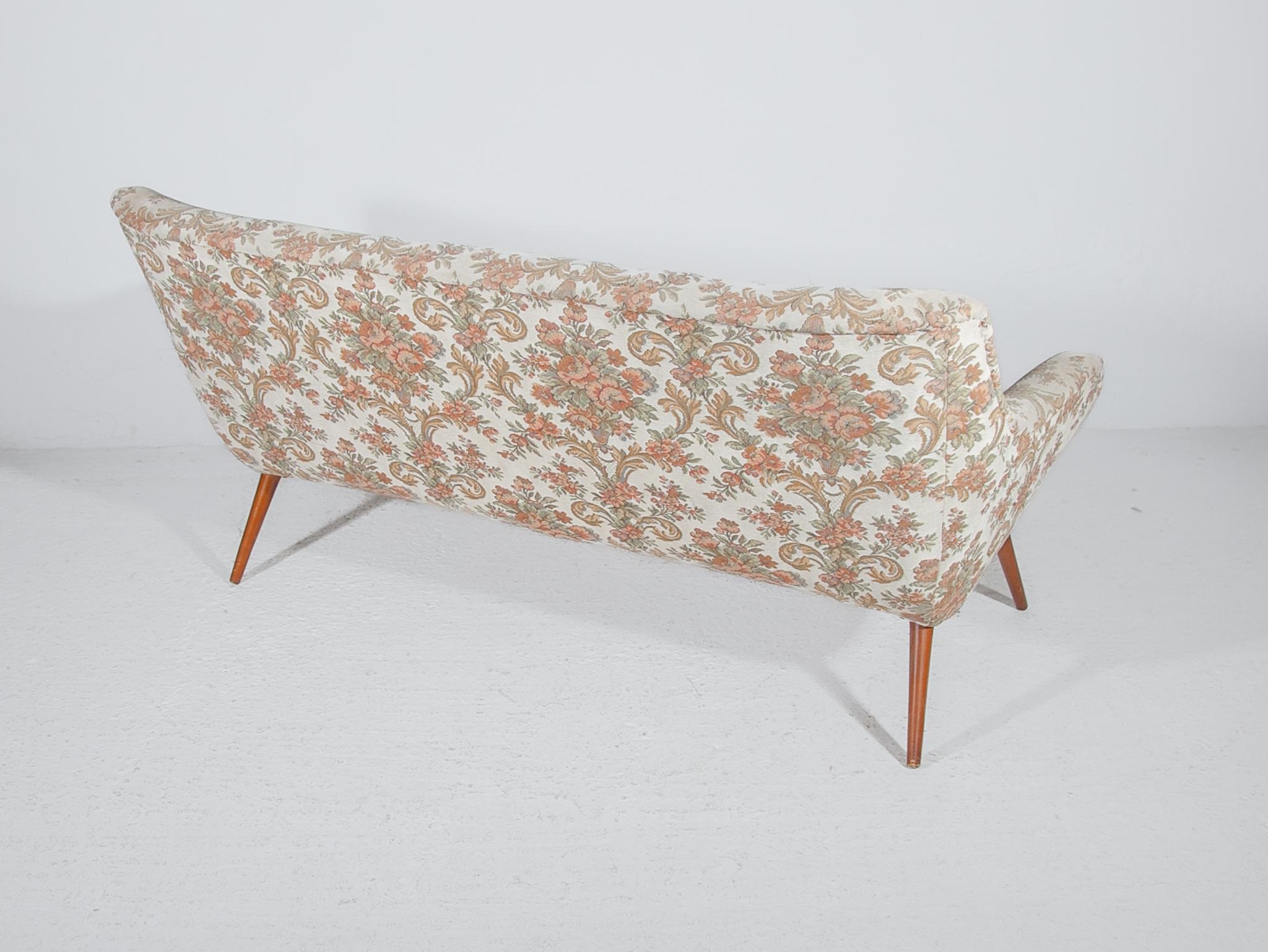 Upholstery 1950's Loveseat, Two-seater Scandinavian Design  For Sale