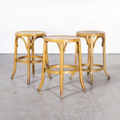 Set von drei niedrigen Luterma-Hockern aus Bugholz, 1950er Jahre