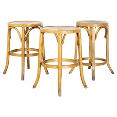 1950's Low Luterma Bentwood Stools, Set of Three