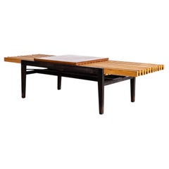 1950s Low Slatted Rectangular Occasional Table