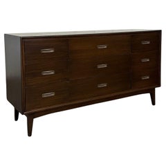 1950s Lowboy Dresser in Dark Walnut