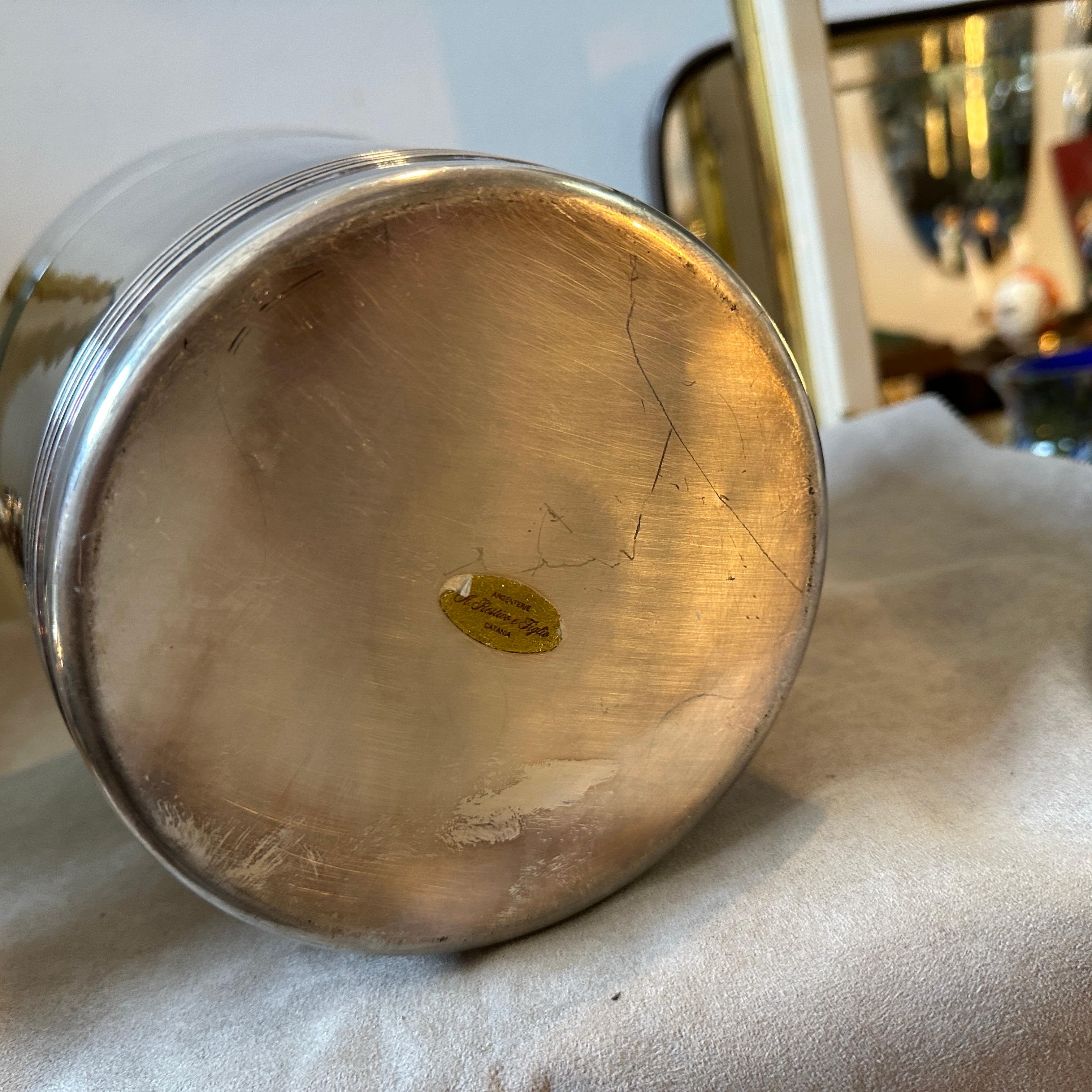 Enfriador de vino francés chapado en plata estilo Art Déco de Luc Lanel de los años 50 en venta 3