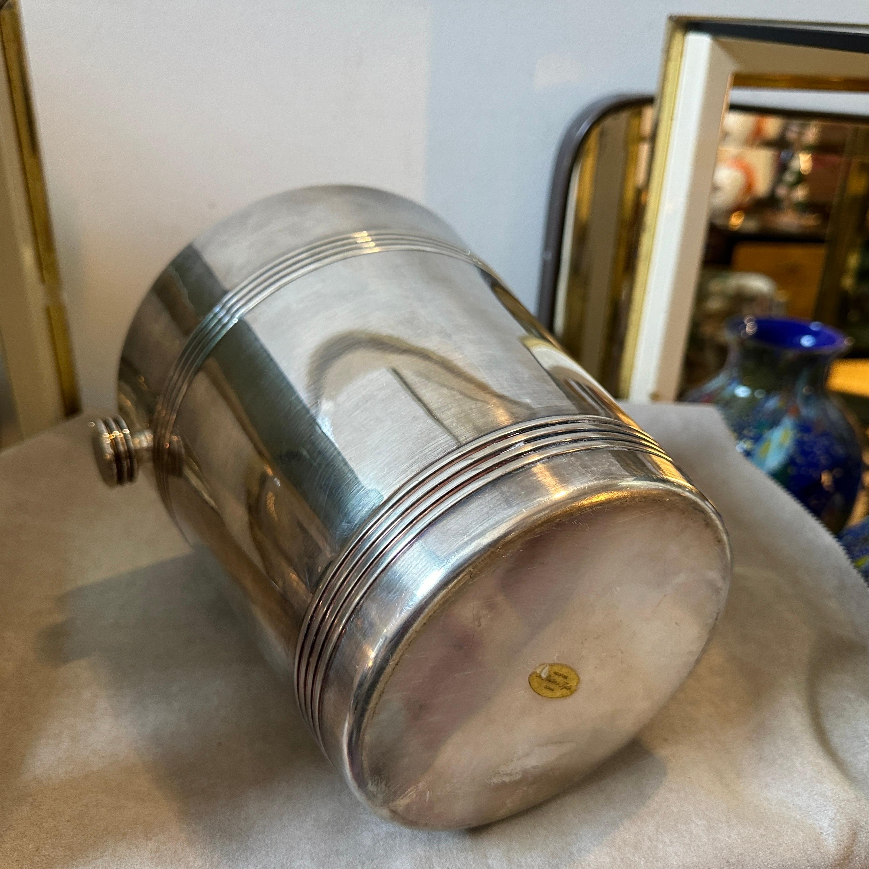 Enfriador de vino francés chapado en plata estilo Art Déco de Luc Lanel de los años 50 en venta 4