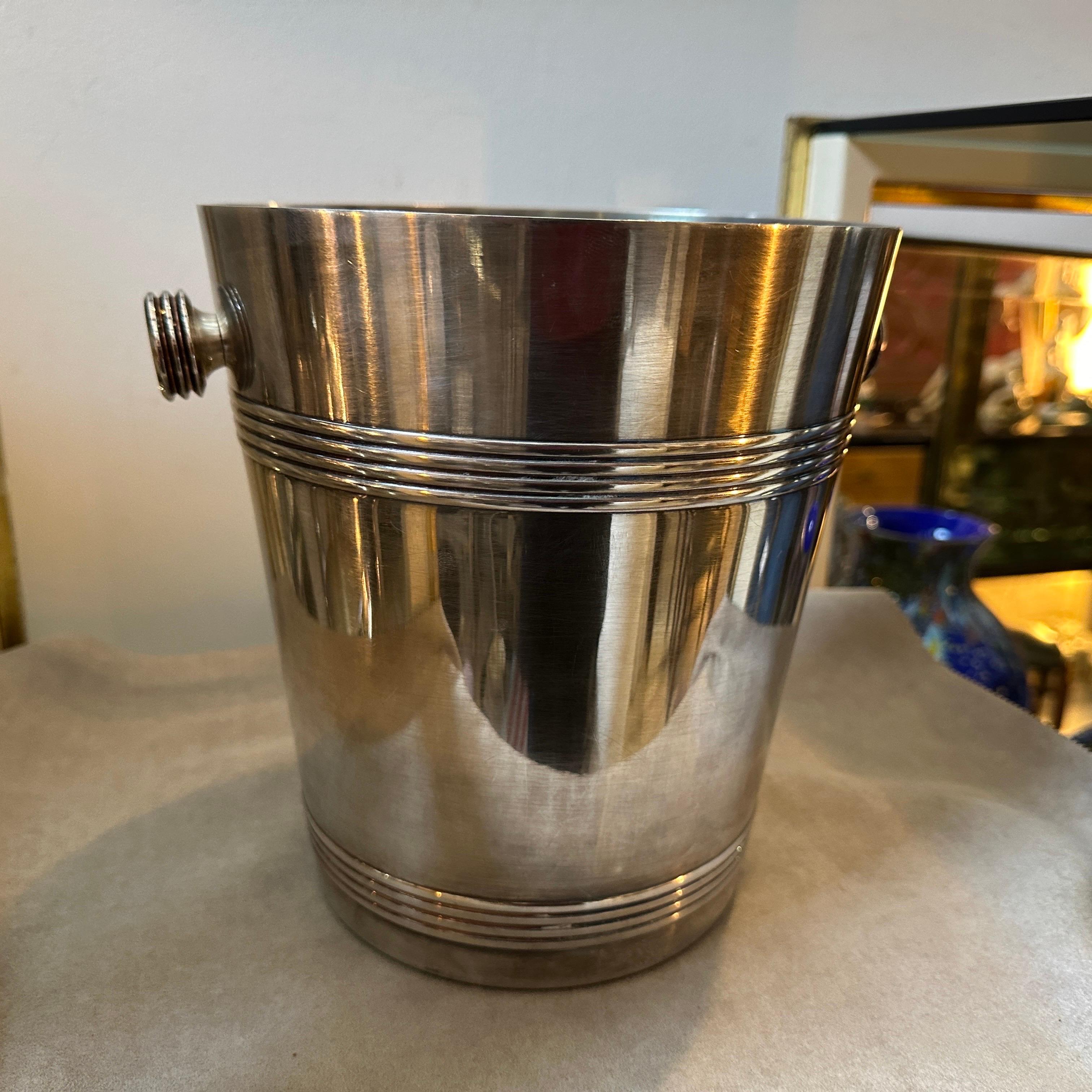 Enfriador de vino francés chapado en plata estilo Art Déco de Luc Lanel de los años 50 Francés en venta
