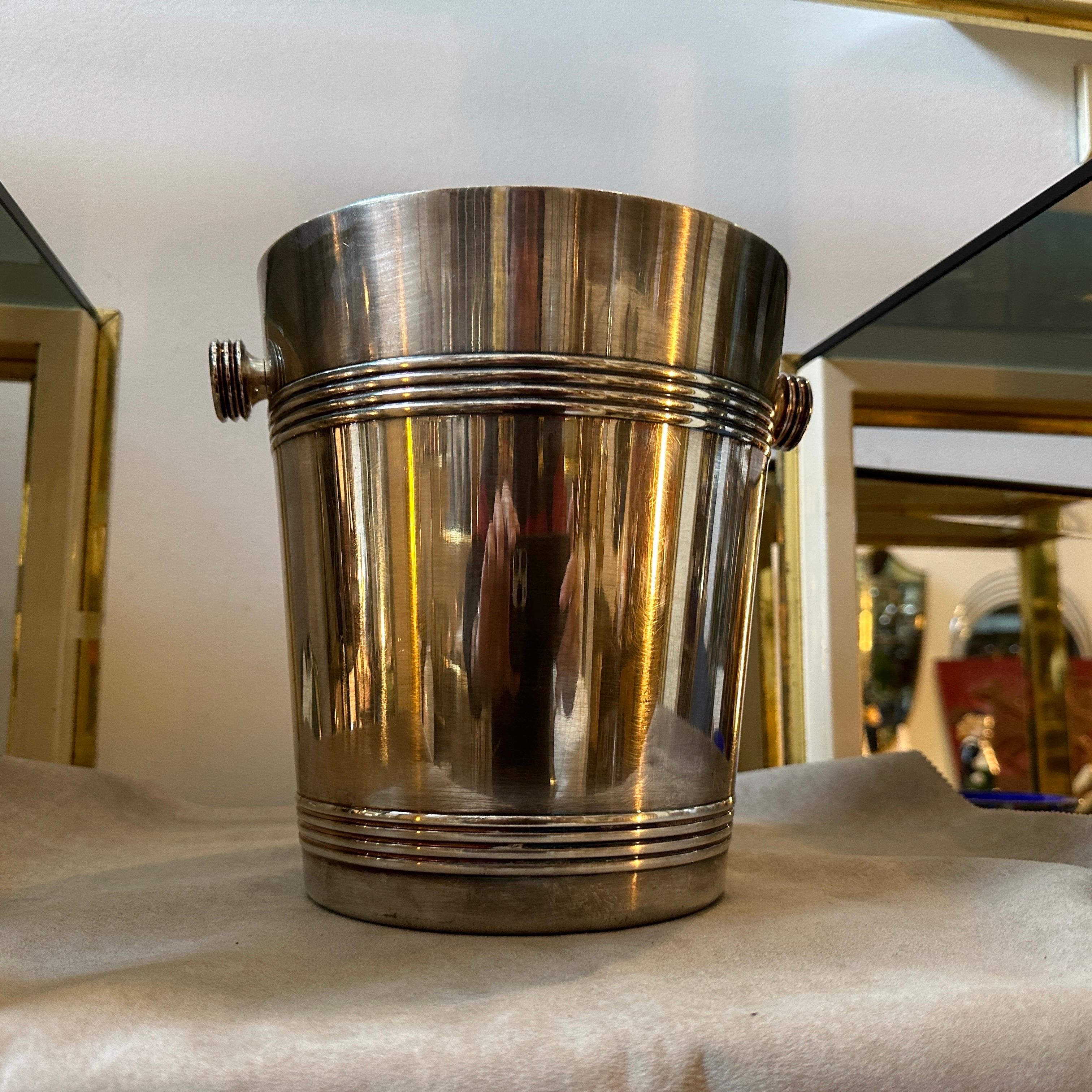 Enfriador de vino francés chapado en plata estilo Art Déco de Luc Lanel de los años 50 en Bueno estado para la venta en Aci Castello, IT