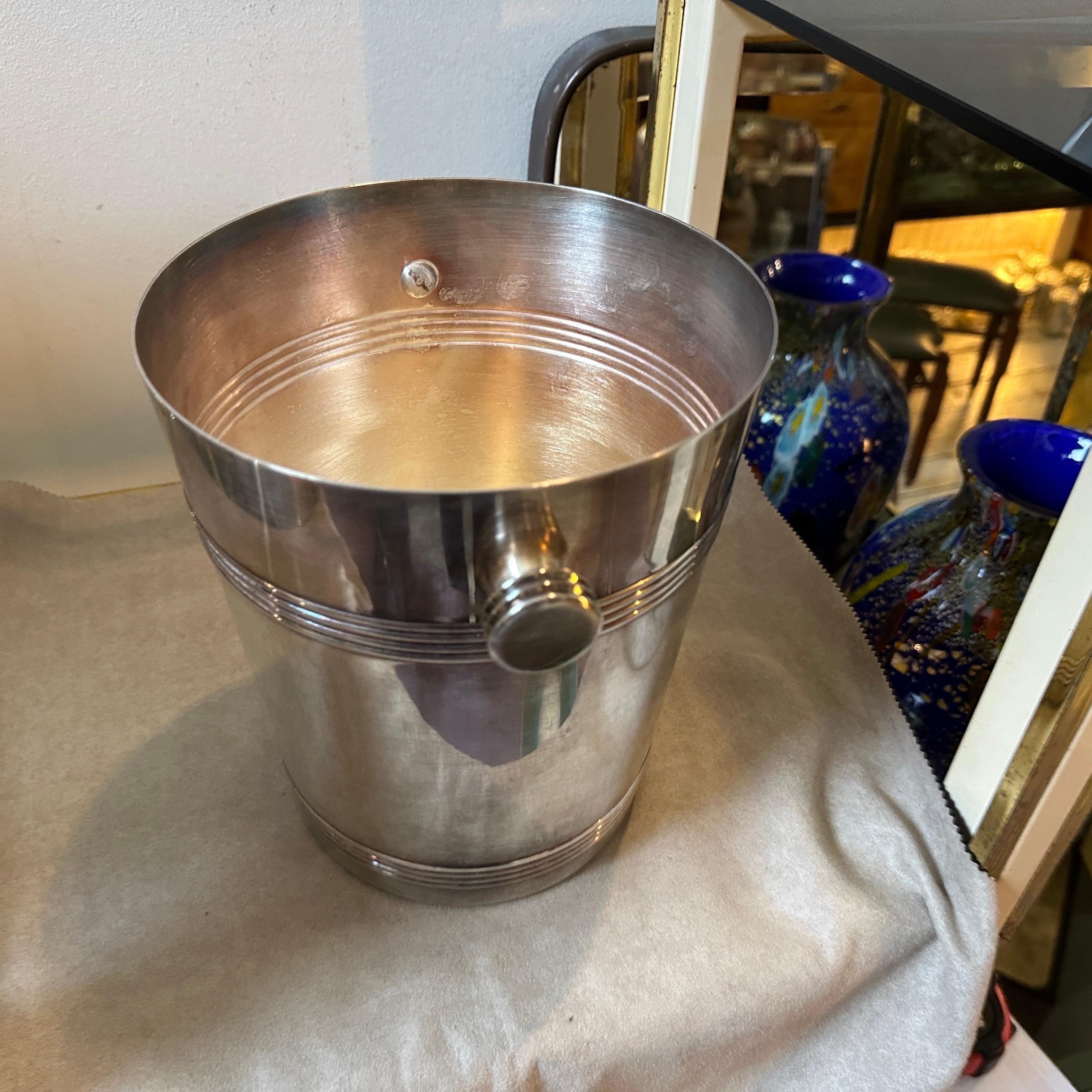 Enfriador de vino francés chapado en plata estilo Art Déco de Luc Lanel de los años 50 Chapado en plata en venta