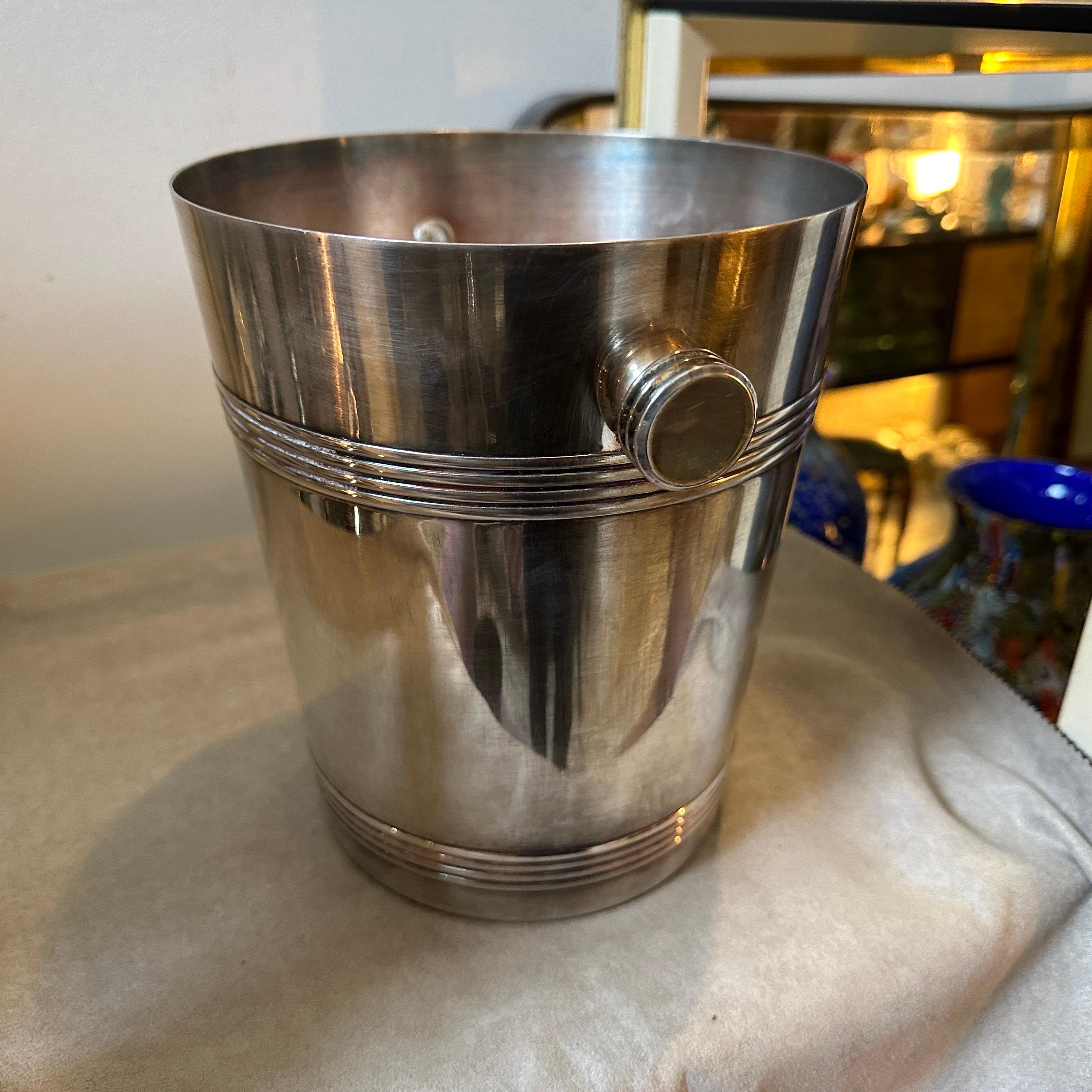 Enfriador de vino francés chapado en plata estilo Art Déco de Luc Lanel de los años 50 en venta 1