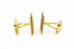 1950s Lucian Piccard Diamond Shaped Sapphire Yellow Gold Cufflinks