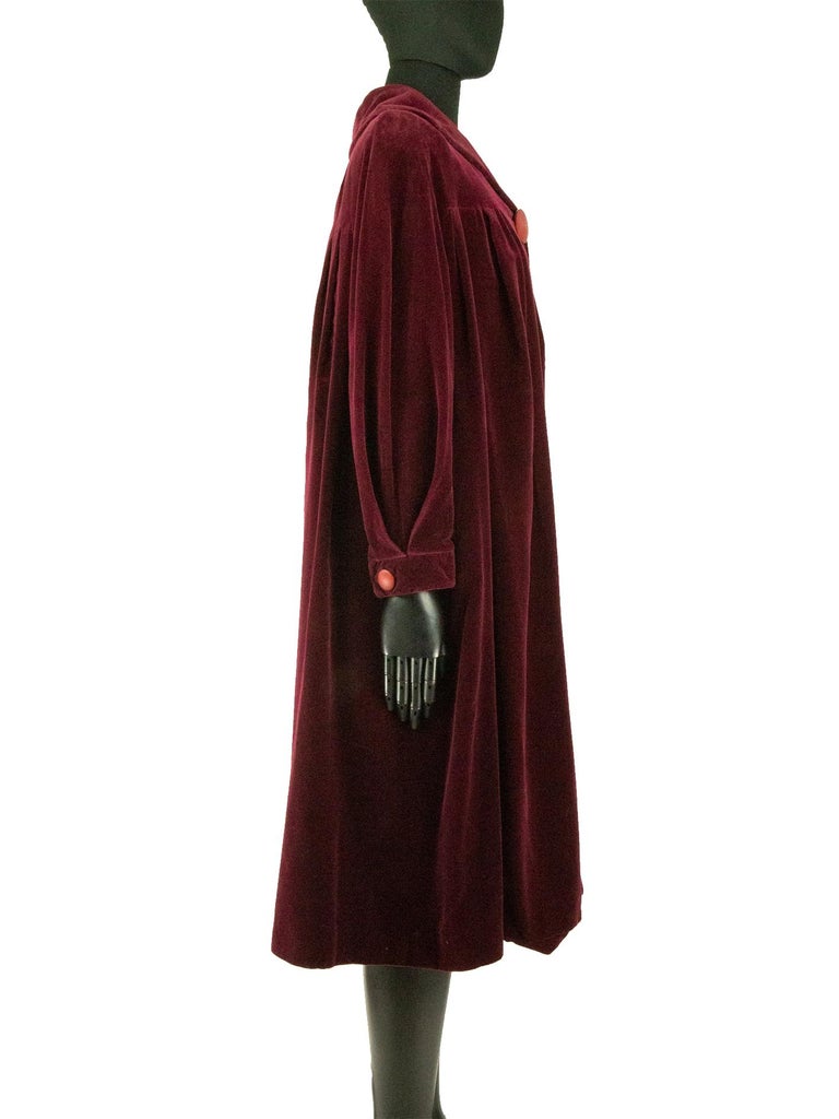 1950s Lucile Manguin Burgundy Red Cloak For Sale at 1stDibs