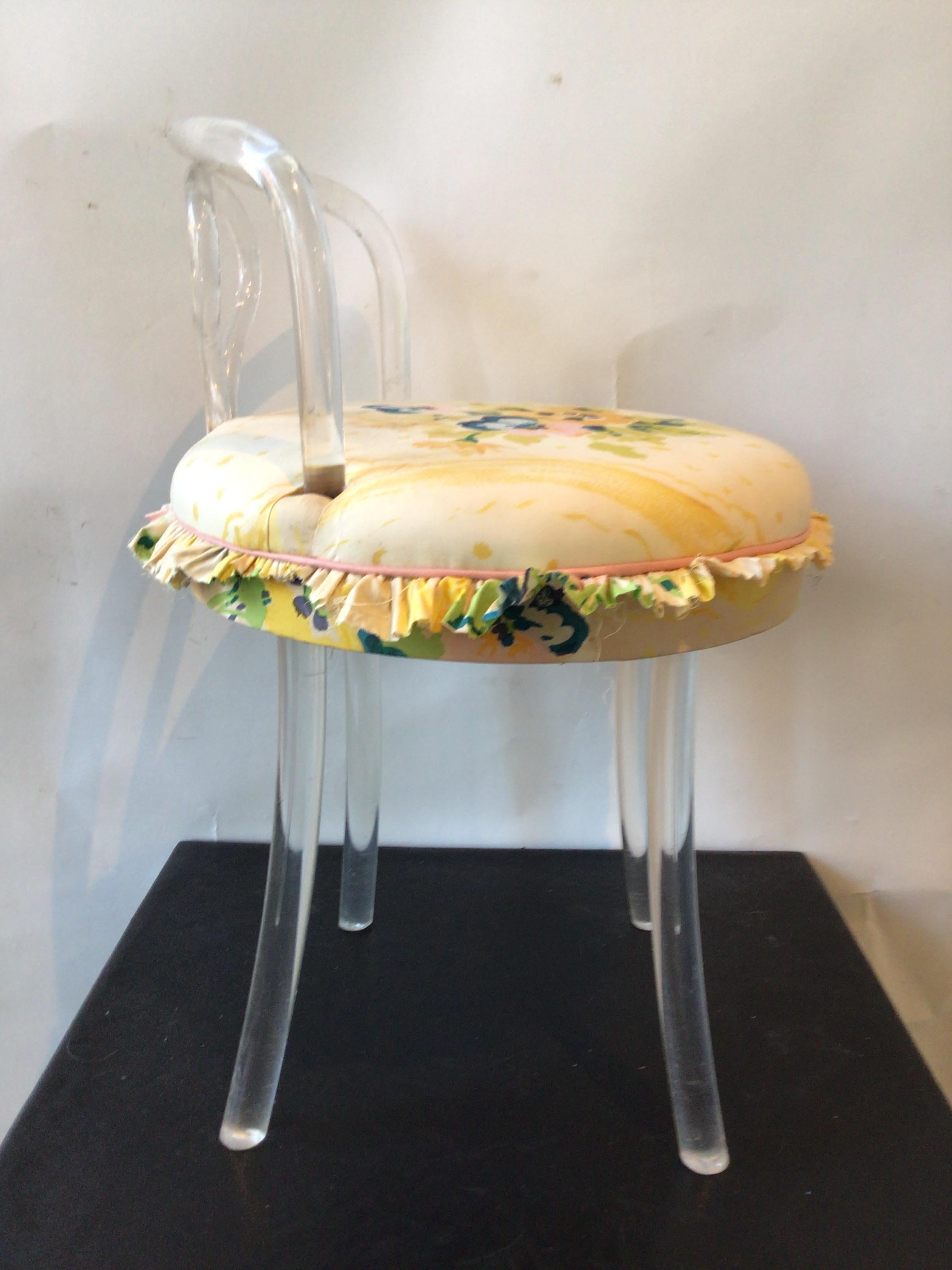 1950s Lucite Swivel Vanity Chair 1