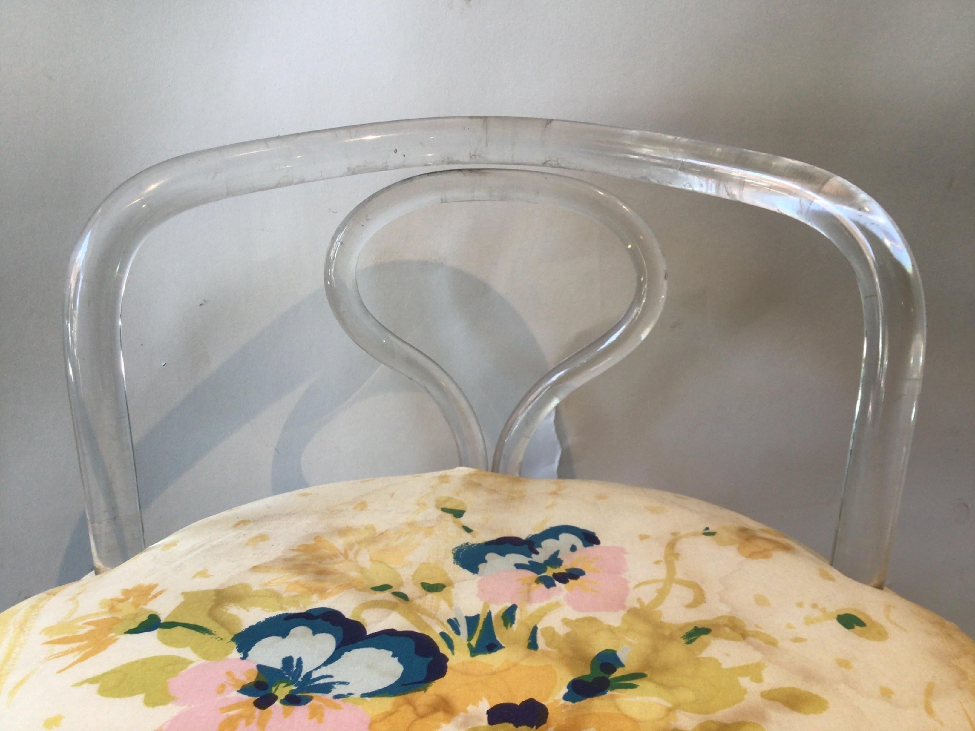 1950s Lucite Swivel Vanity Chair 2