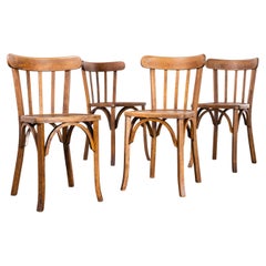 1950's Luterma Bentwood Mid Oak Dining Chair, Set of Four