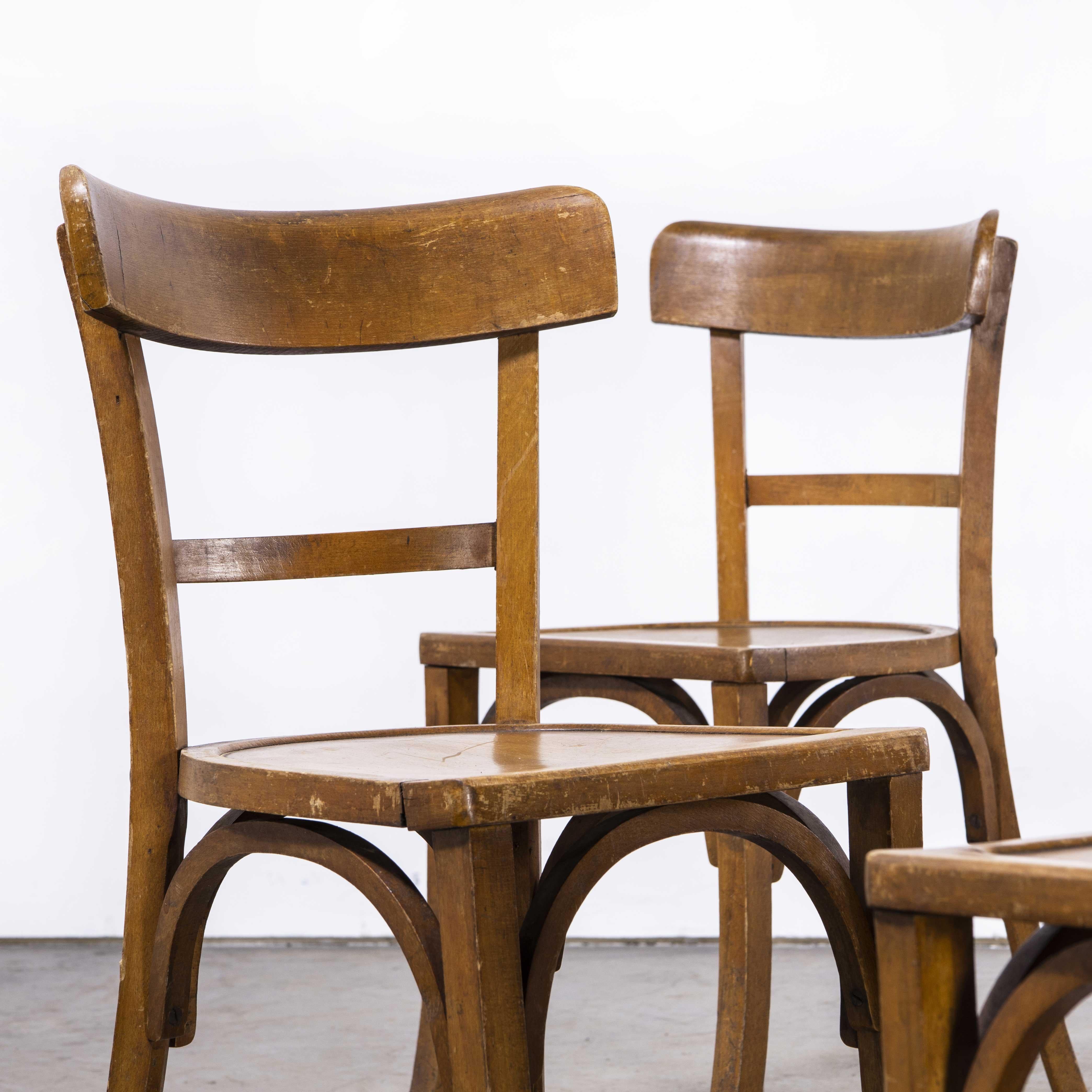 1950's Luterma Bistro Bentwood Dining Chair, Harlequin Set of Seven In Good Condition For Sale In Hook, Hampshire