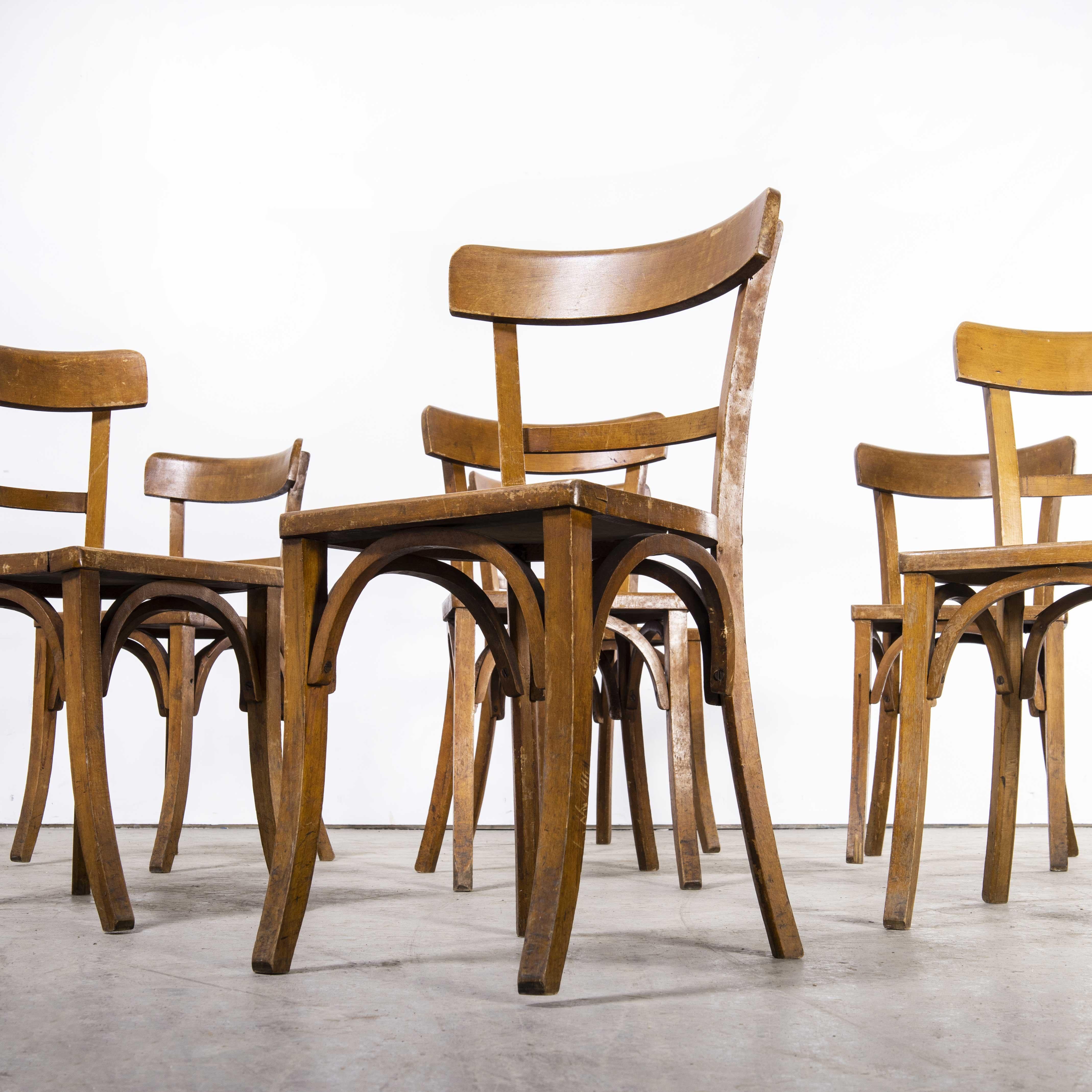 Mid-20th Century 1950's Luterma Bistro Bentwood Dining Chair, Harlequin Set of Seven For Sale