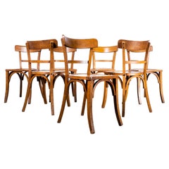 Chaise de salle à manger Bistro en bois cintré Luterma des années 1950 - Ensemble de sept arlequins