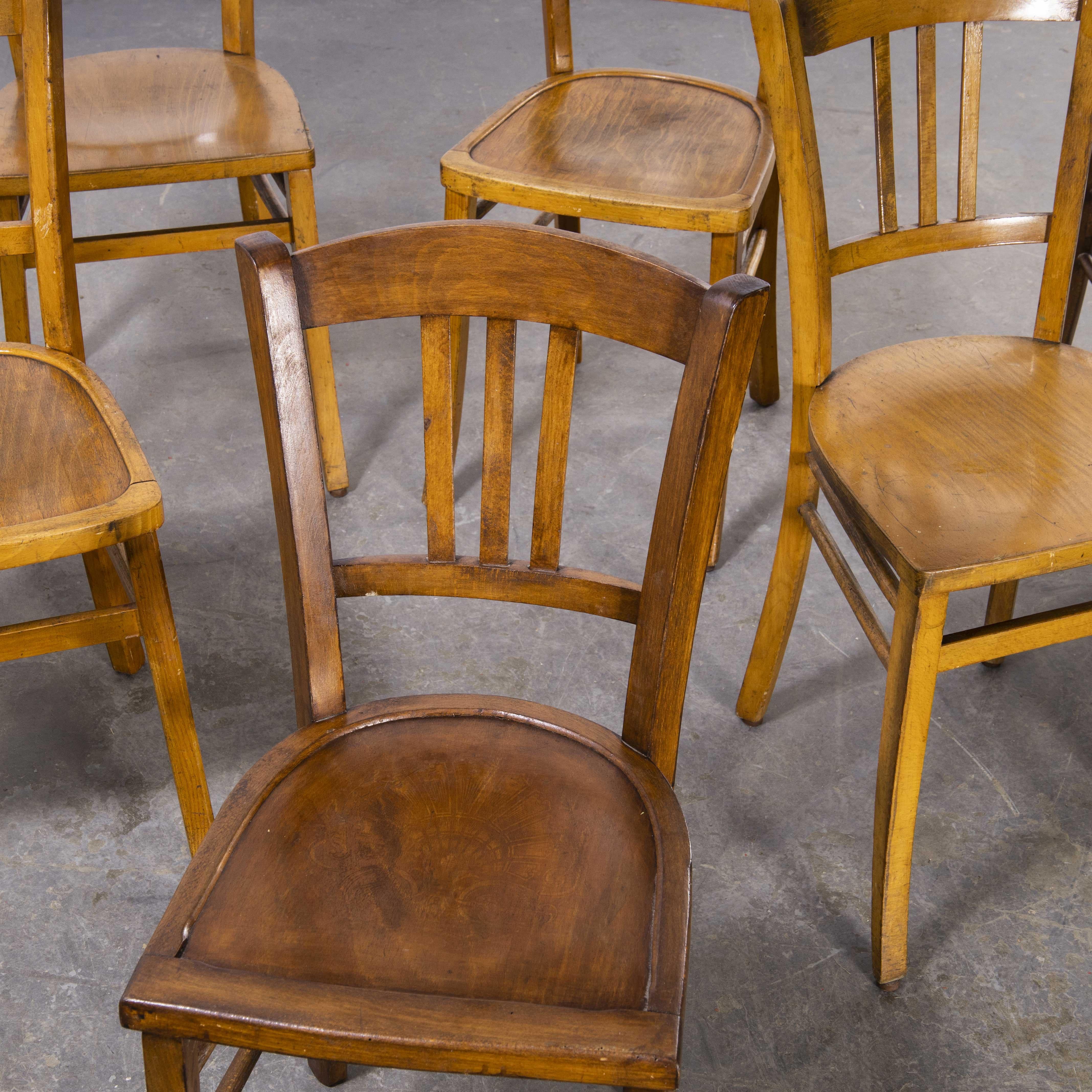 1950's Luterma Bistro Bentwood Dining Chair, Harlequin Set of Six 7