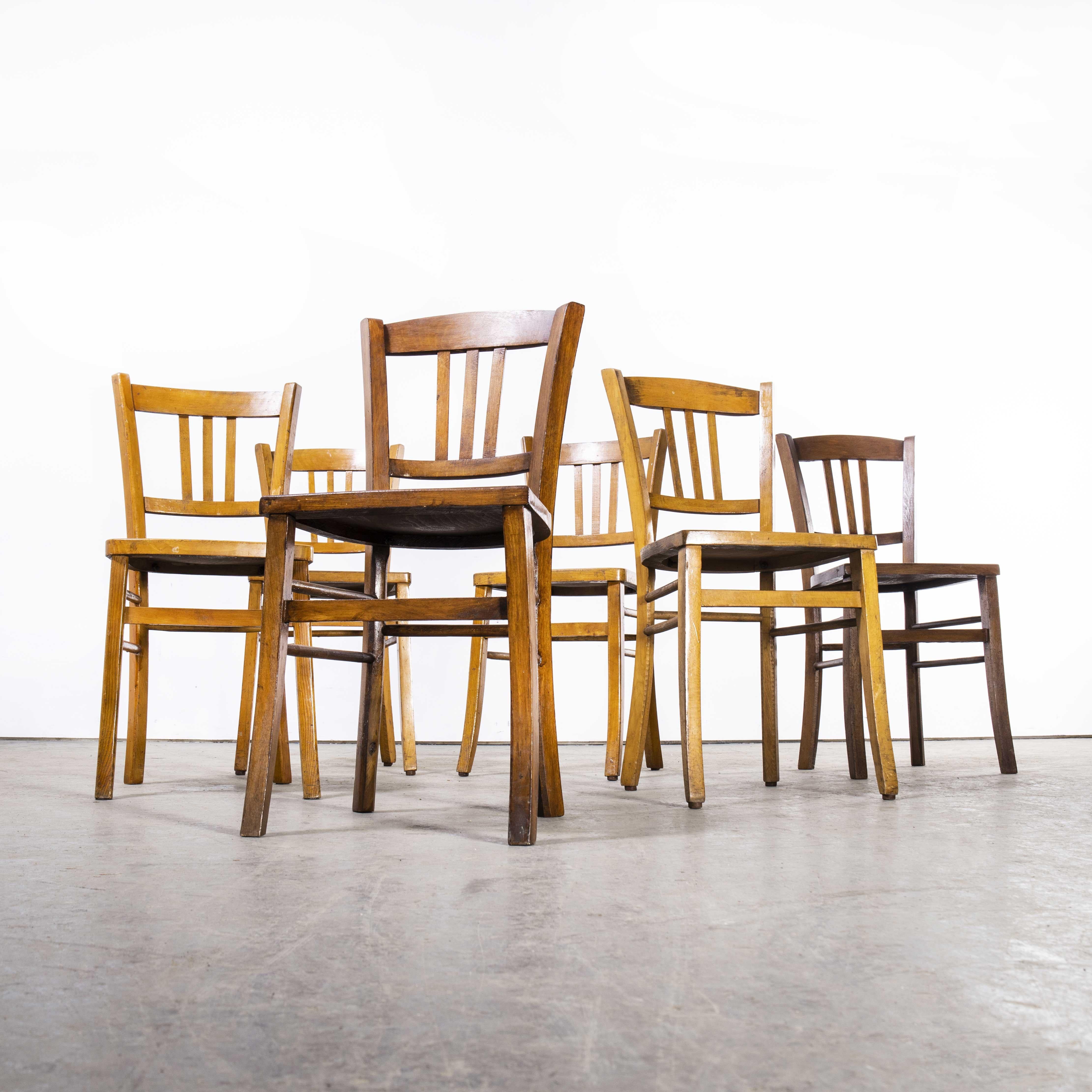 1950's Luterma Bistro Bentwood Dining Chair, Harlequin Set of Six 5