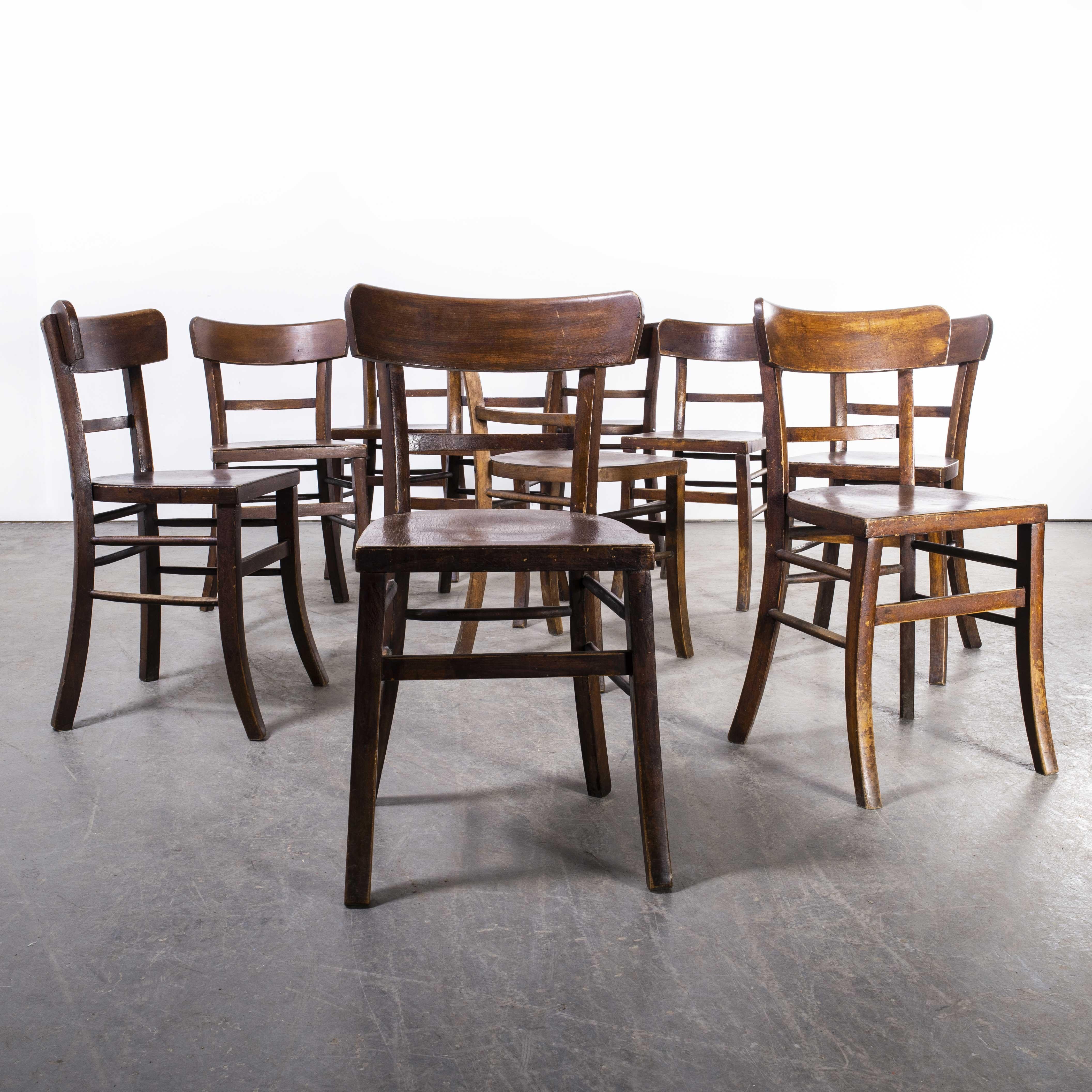 1950’s Luterma bistro bentwood dining chair – Harlequin set of ten
1950’s Luterma bistro bentwood dining chair – Harlequin set of ten The process of steam bending beech to create elegant chairs was discovered and developed by Thonet, but when its