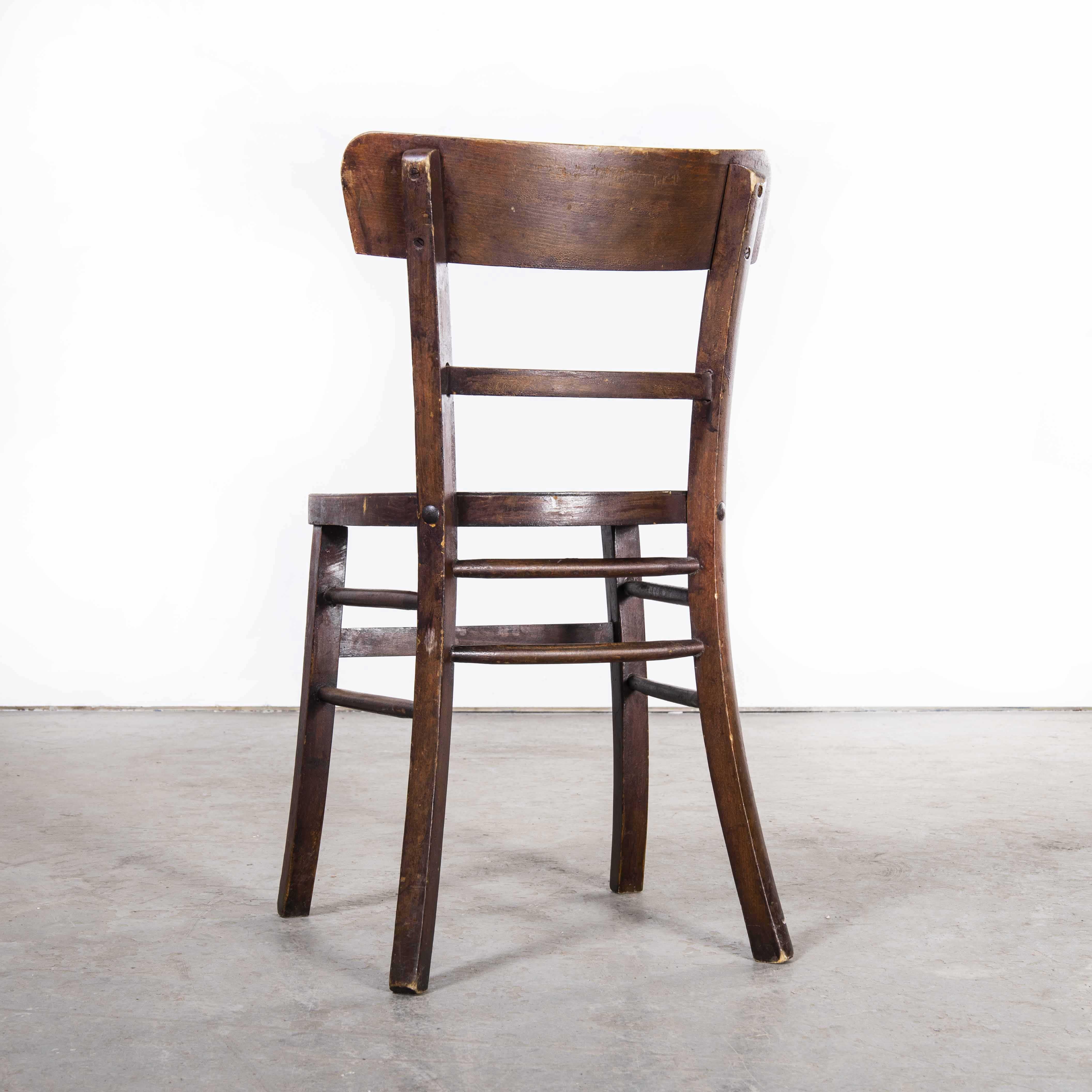 1950's Luterma Bistro Bentwood Dining Chair, Harlequin Set of Ten In Good Condition In Hook, Hampshire