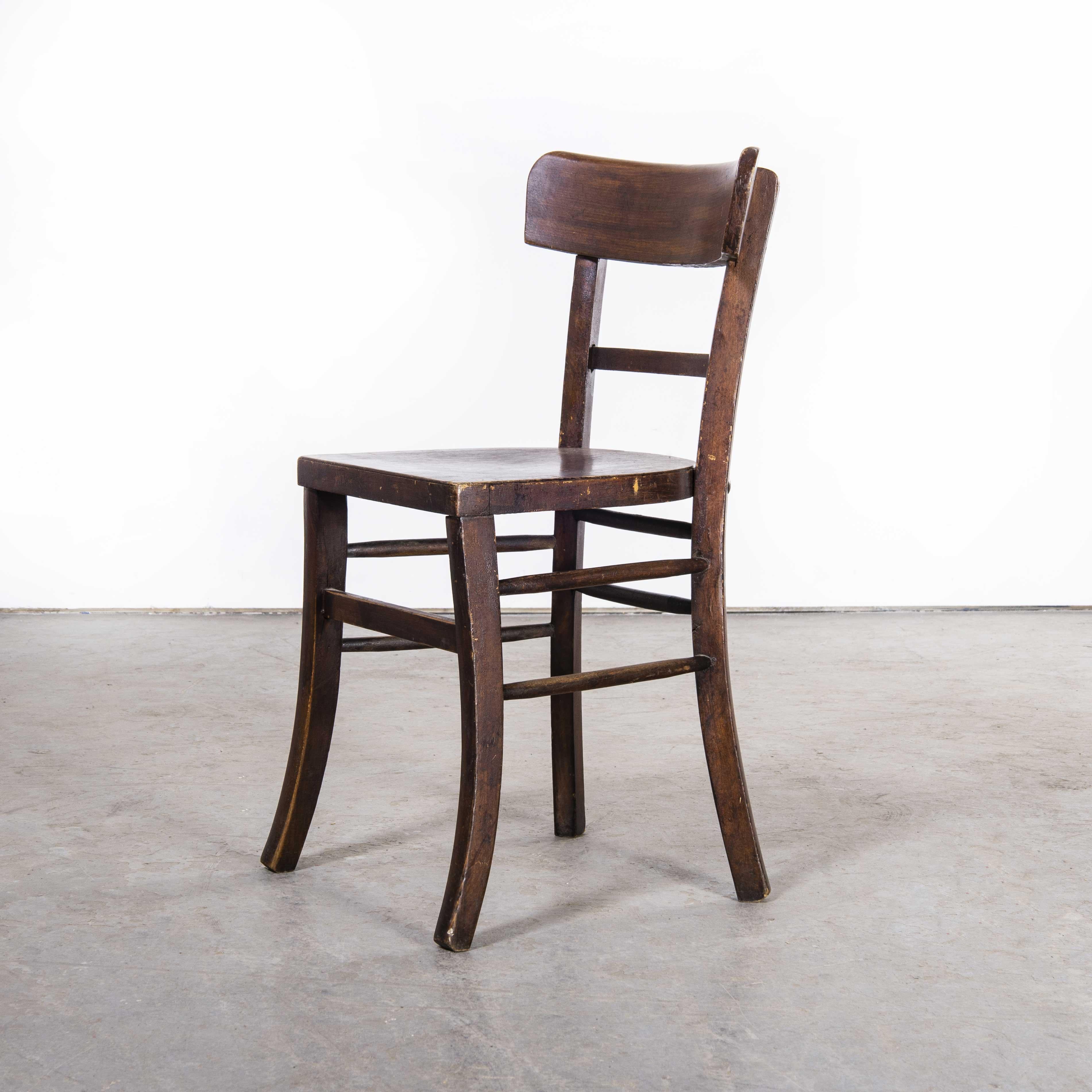 Mid-20th Century 1950's Luterma Bistro Bentwood Dining Chair, Harlequin Set of Ten