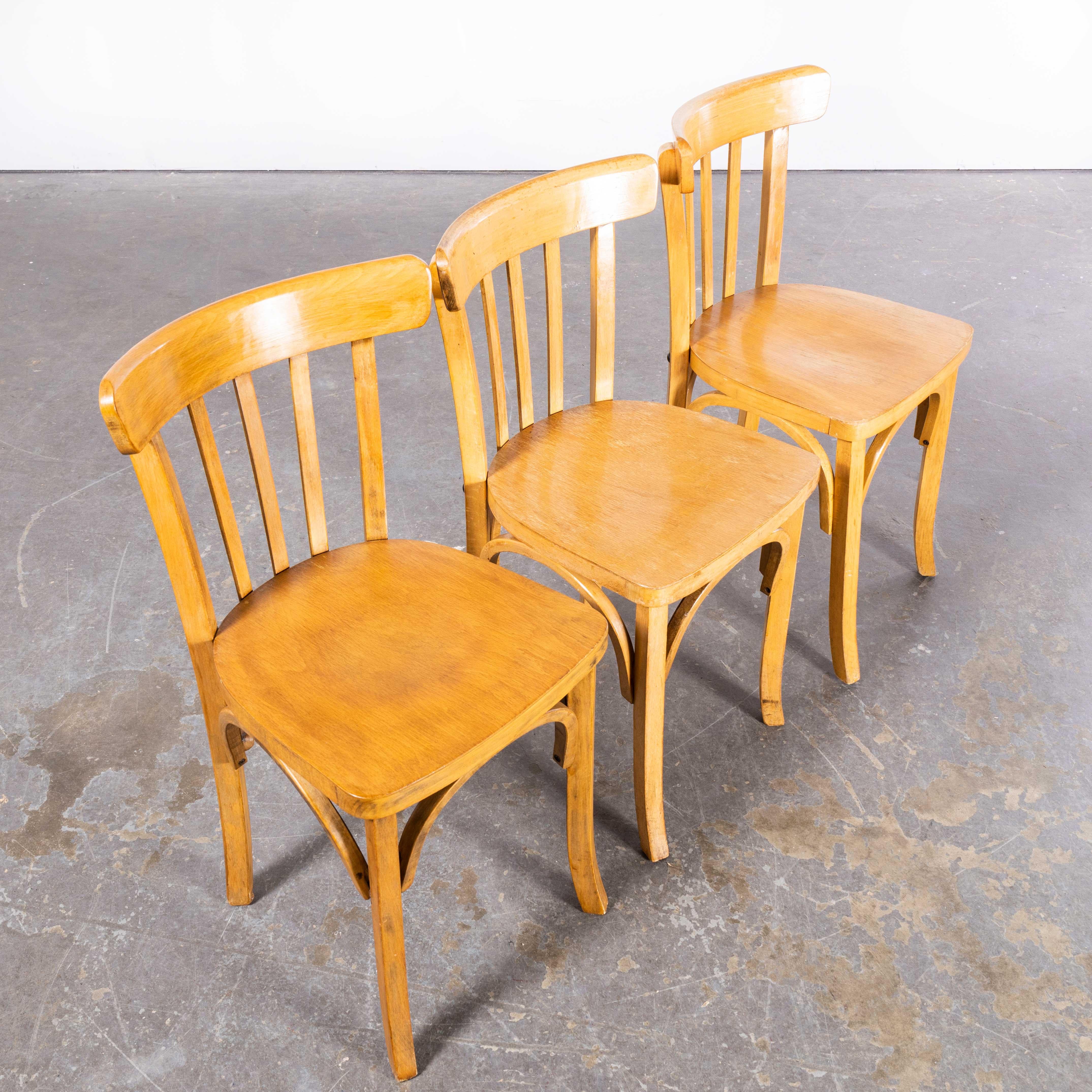 Chaises de salle à manger en bentwood blond Luterma des années 1950, ensemble de trois en vente 1