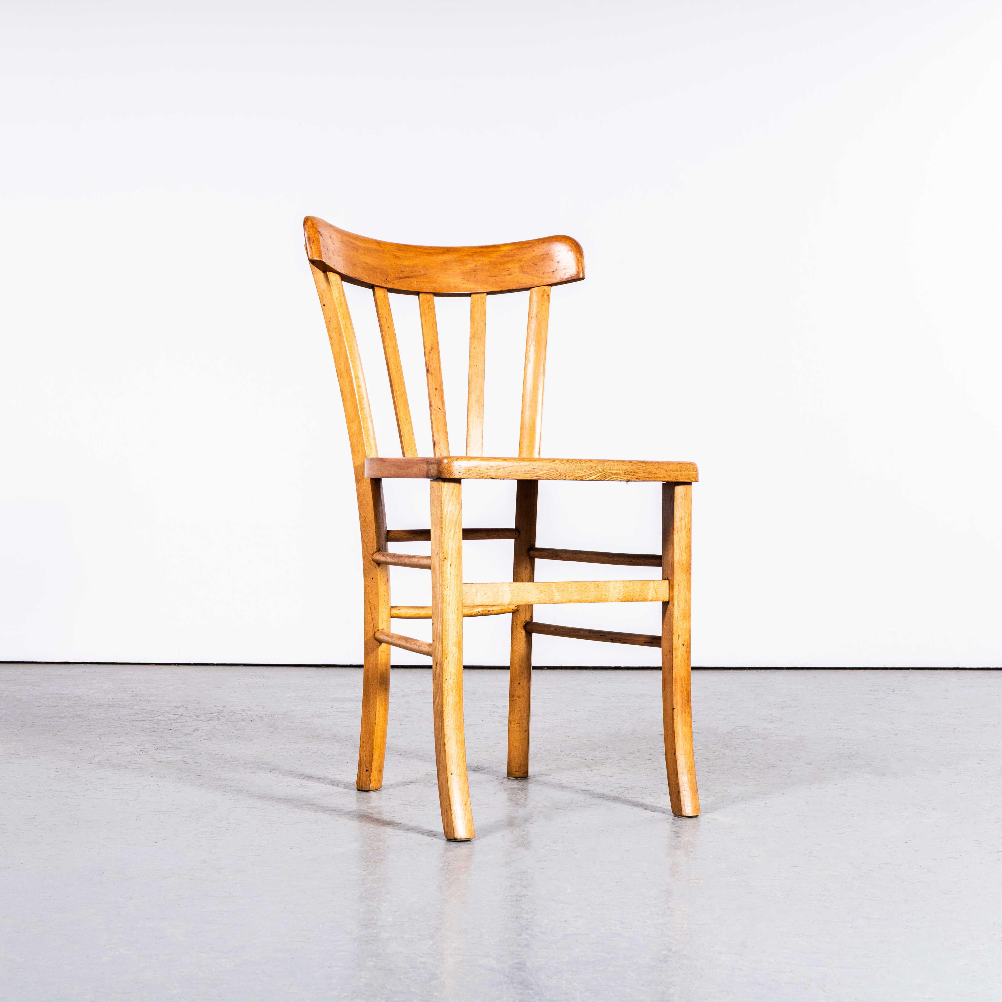 Beech 1950's Luterma Blonde Farmhouse Dining Chairs With Grill Backs - Set Of Four For Sale