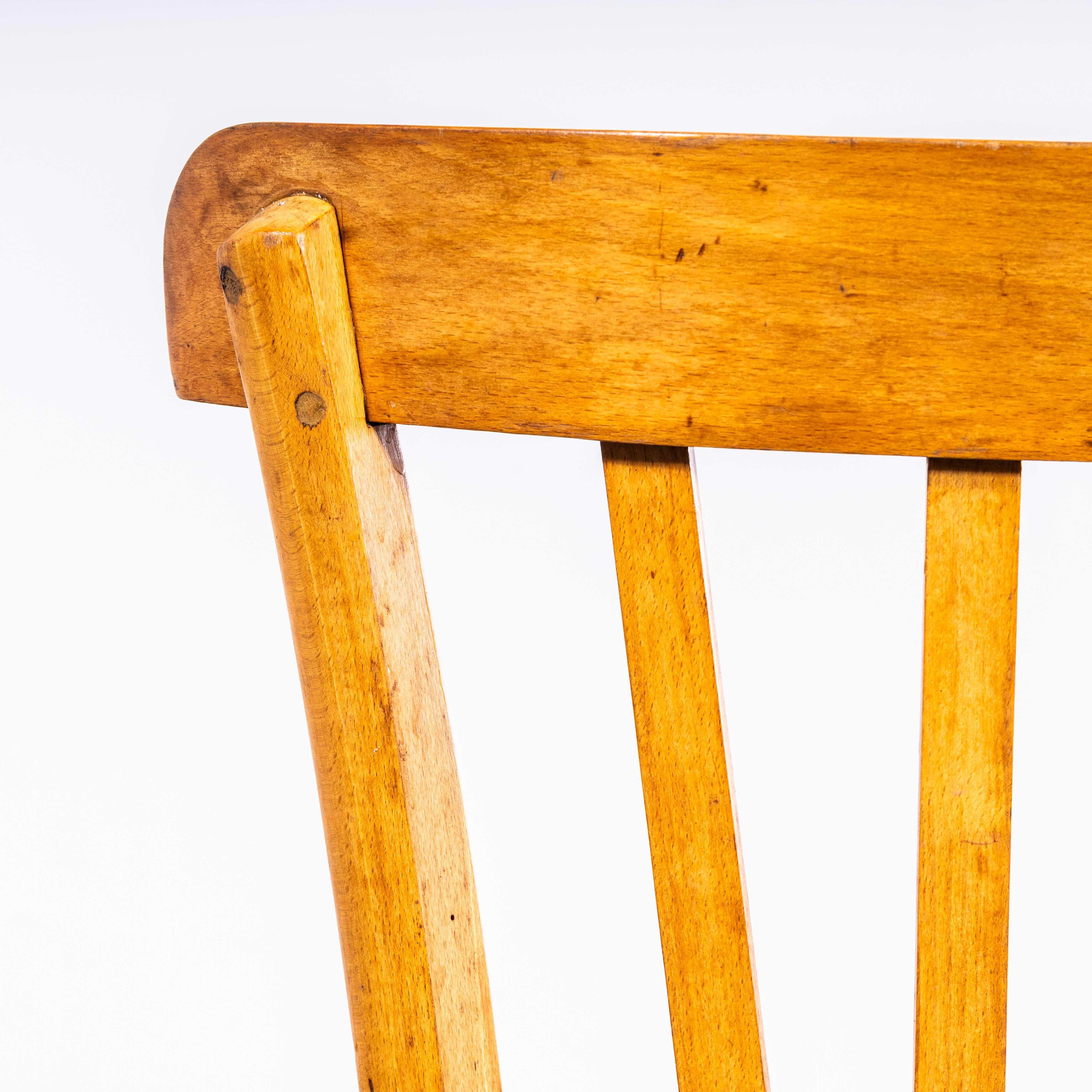 1950's Luterma Blonde Farmhouse Dining Chairs With Grill Backs - Set Of Four For Sale 2