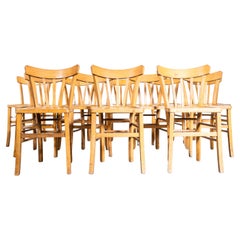 1950’s Luterma Blonde Farmhouse Dining Chairs With Grill Backs – Set Of Twelve
