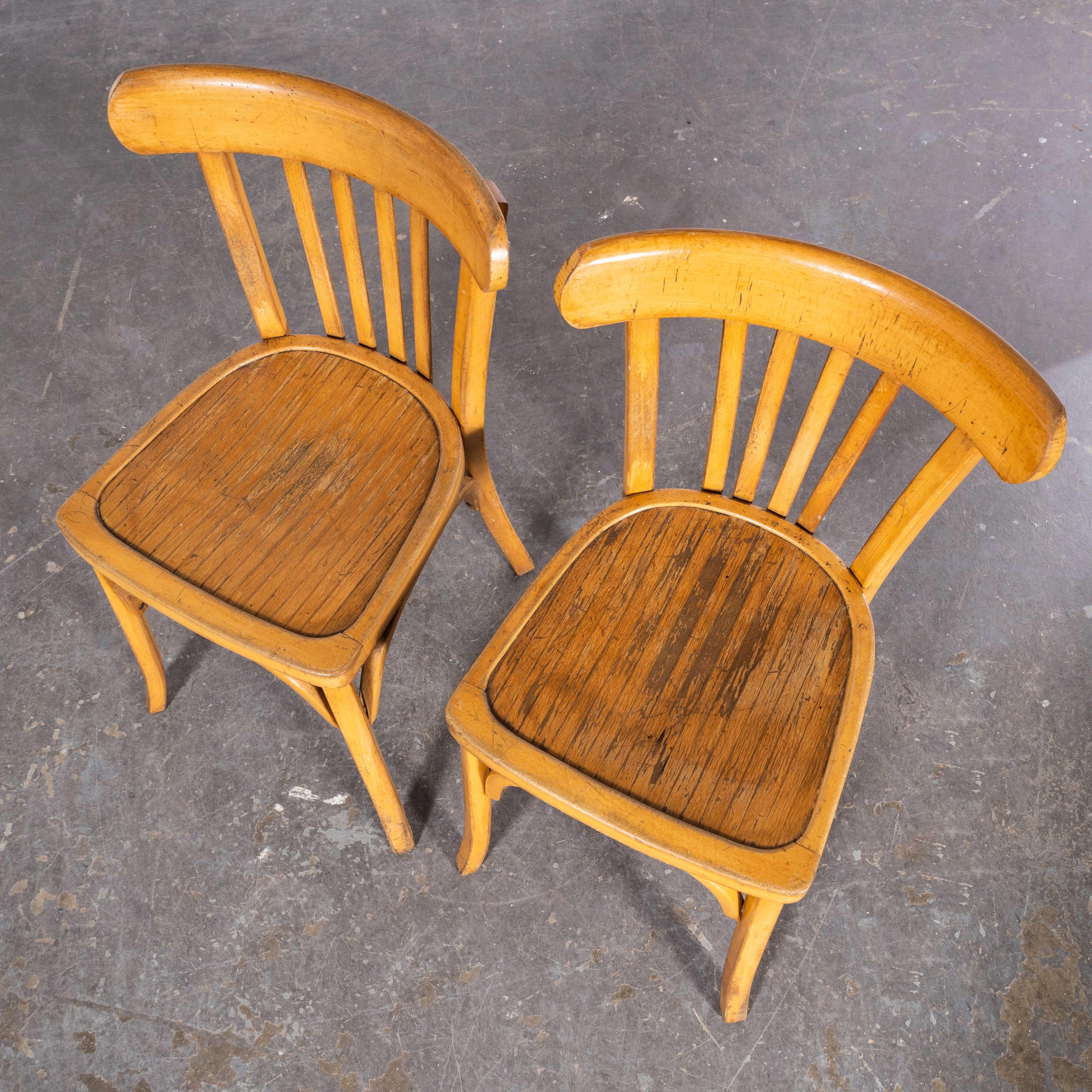 1950s Luterma Blonde Oak Bentwood Dining Chair - Set of Pair In Good Condition For Sale In Hook, Hampshire