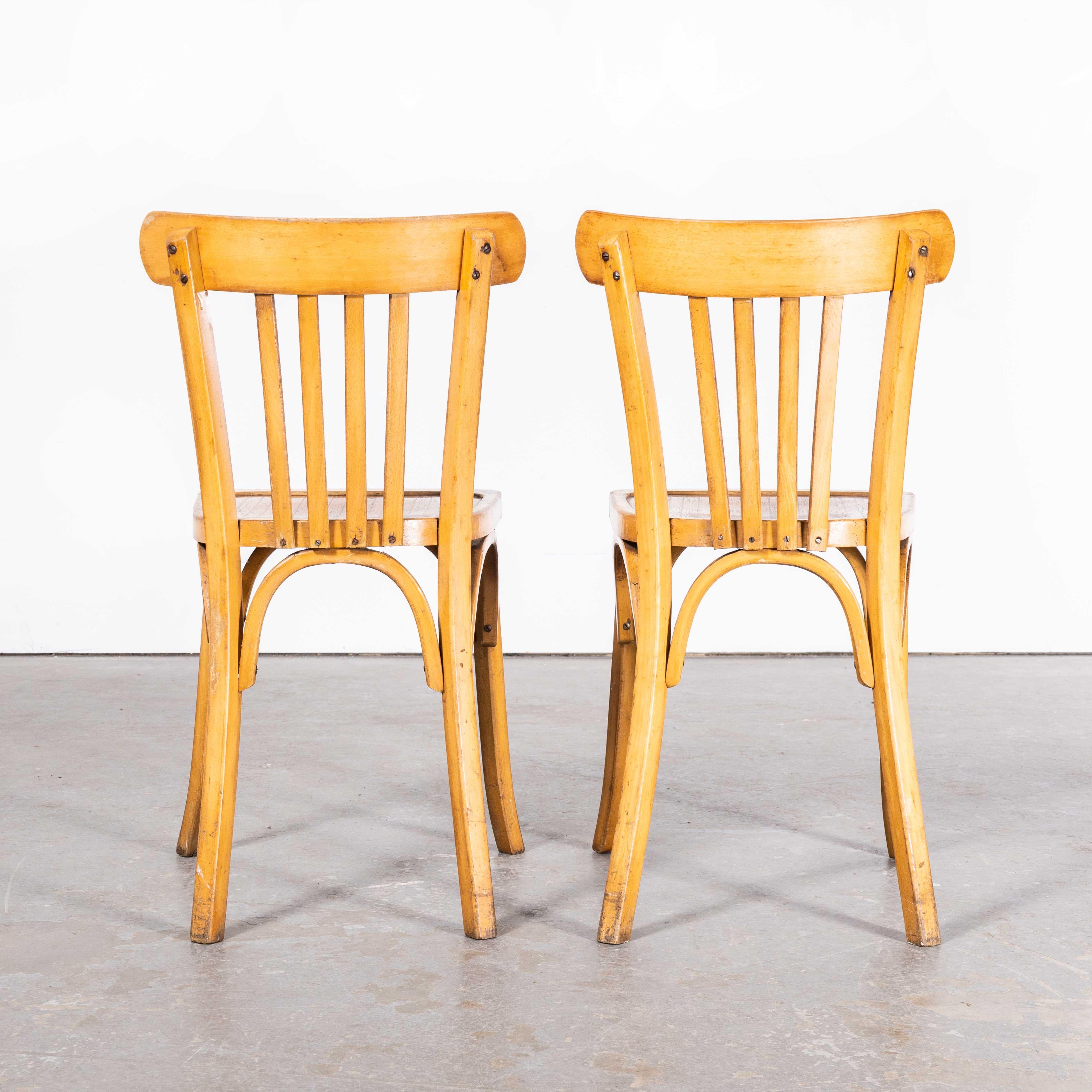 1950s Luterma Blonde Oak Bentwood Dining Chair - Set of Pair For Sale 2
