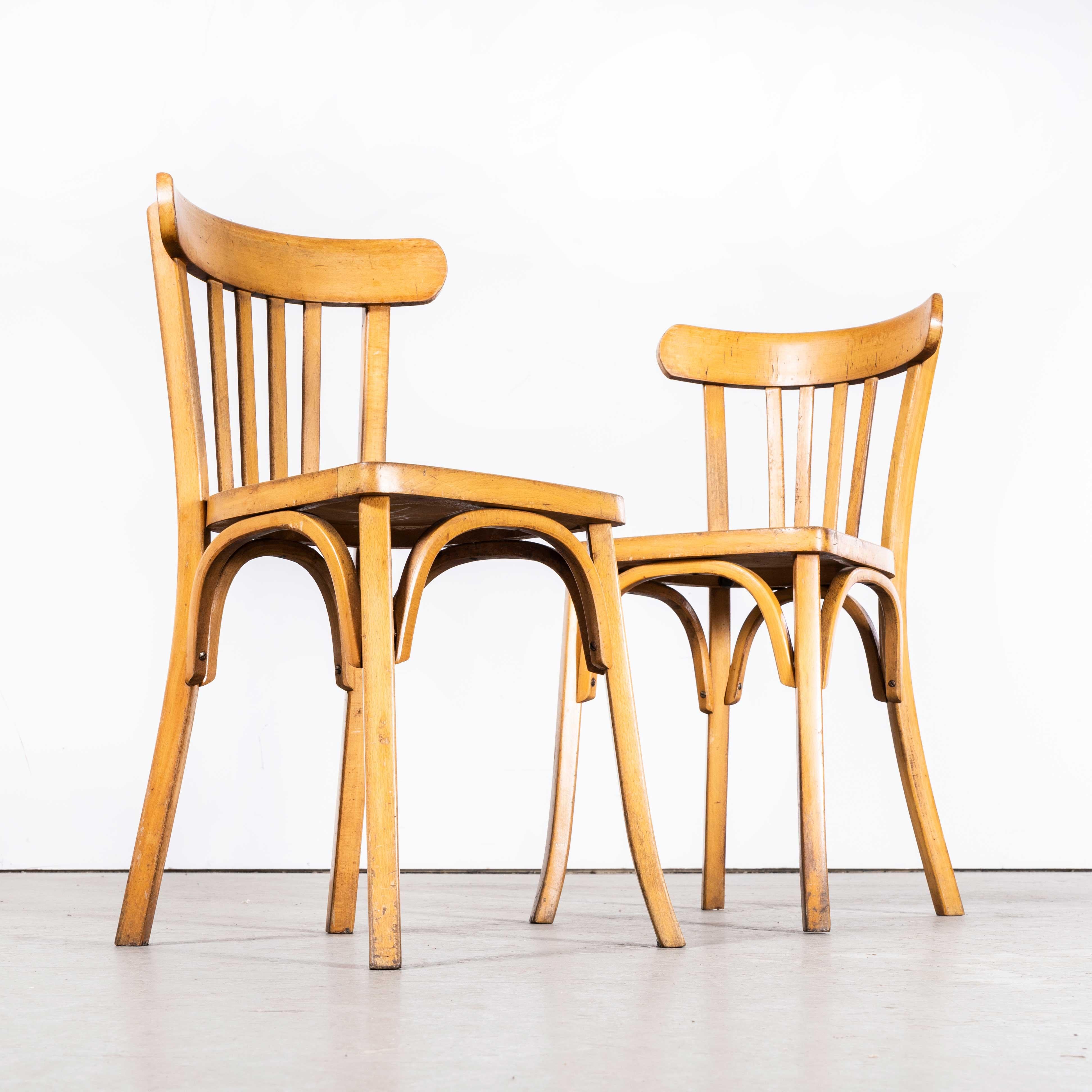 1950s Luterma Blonde Oak Bentwood Dining Chair - Set of Pair For Sale 4