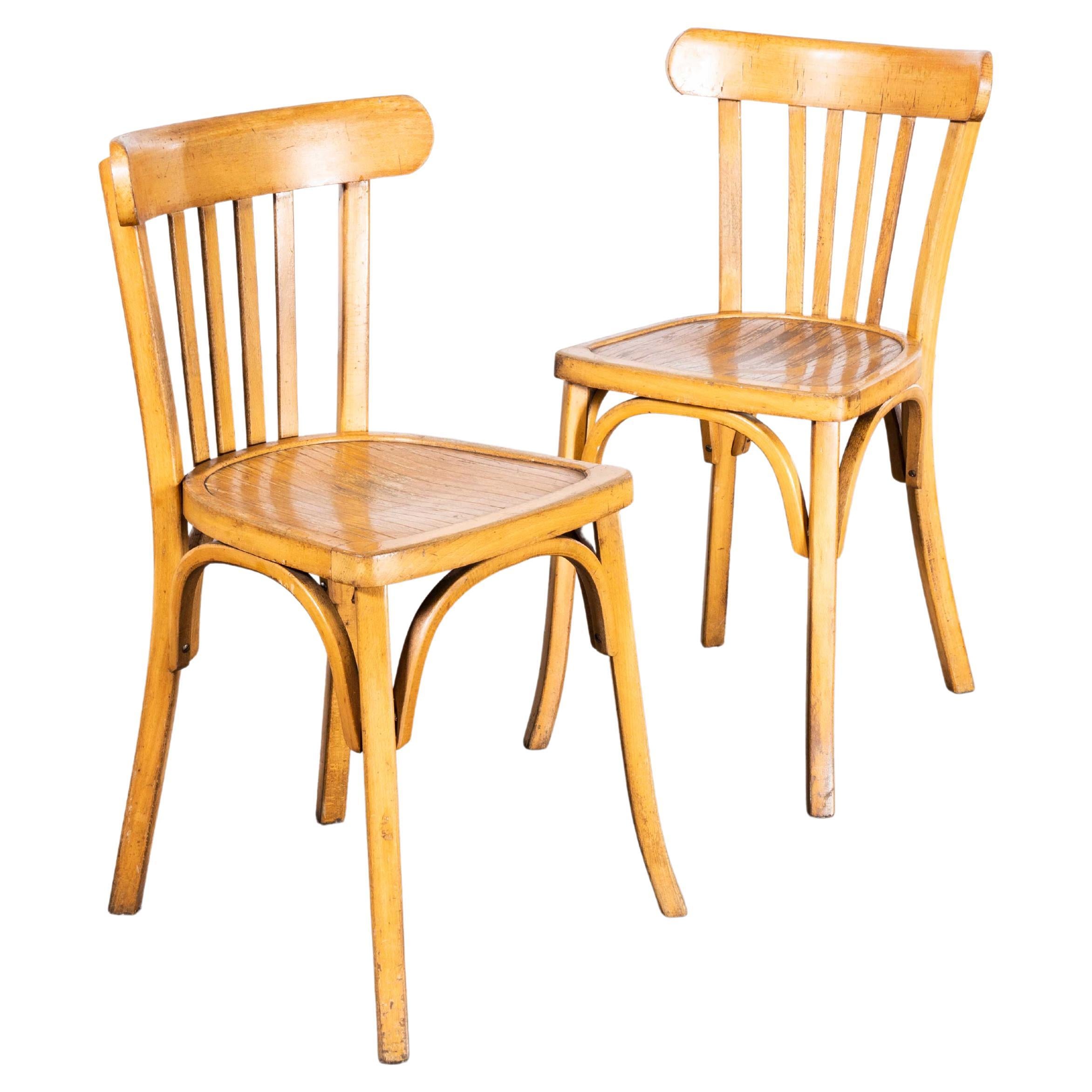 1950s Luterma Blonde Oak Bentwood Dining Chair - Set of Pair For Sale