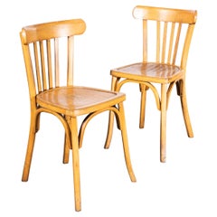 Chaise de salle à manger en bentwood en chêne blond Luterma des années 1950 - Lot de deux