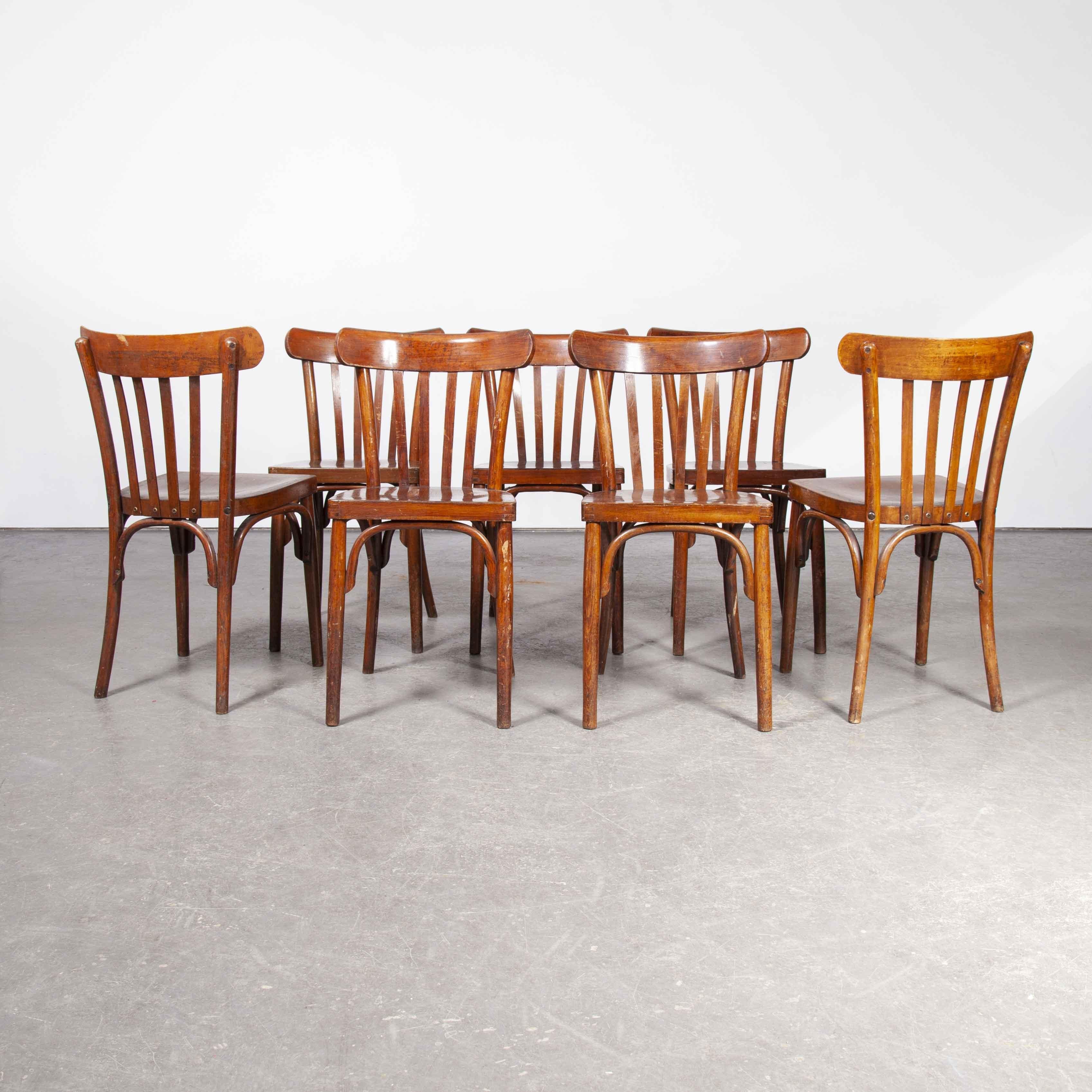 Estonian 1950's Luterma Curved Bentwood Dining Chair, Set of Seven