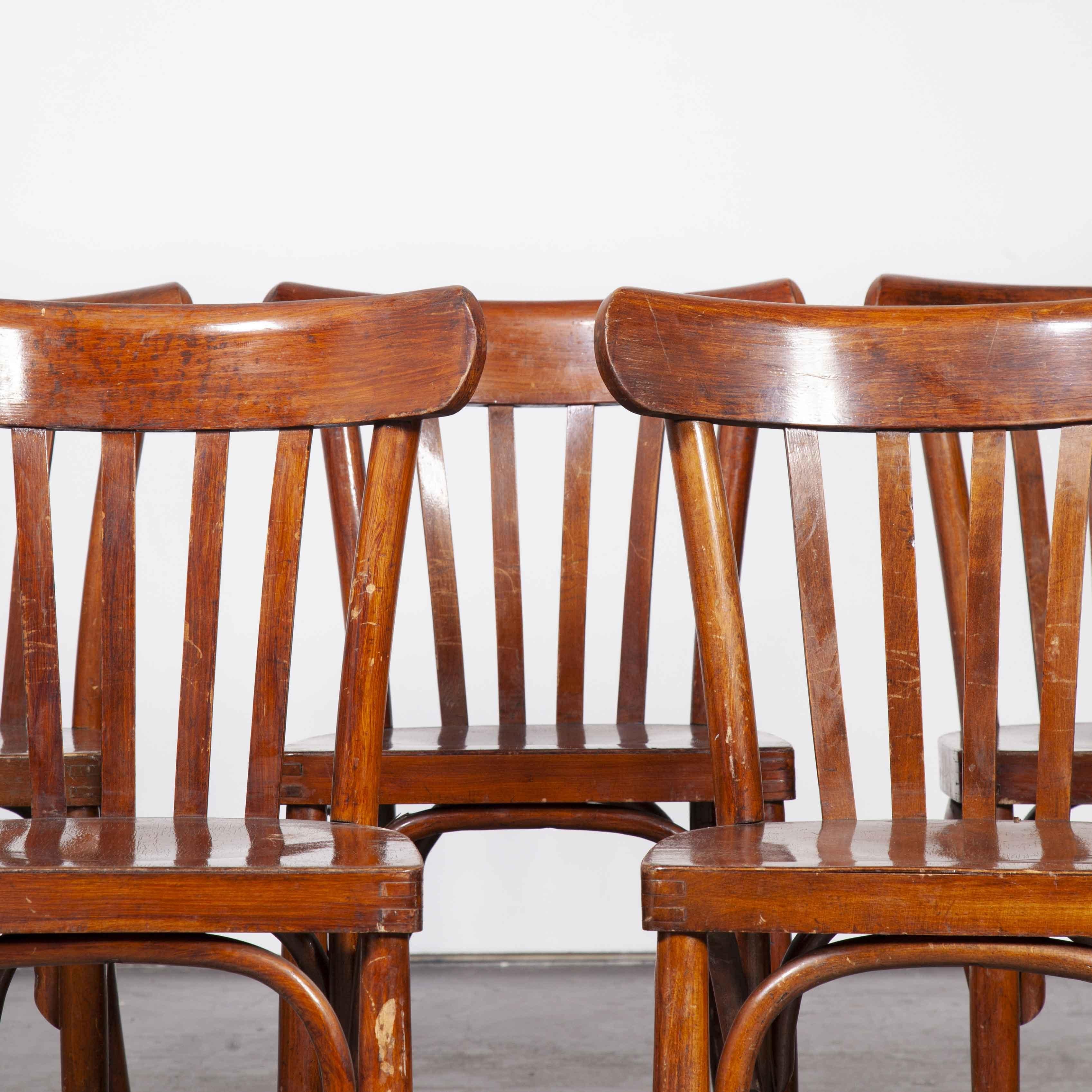 1950's Luterma Curved Bentwood Dining Chair, Set of Seven In Good Condition In Hook, Hampshire