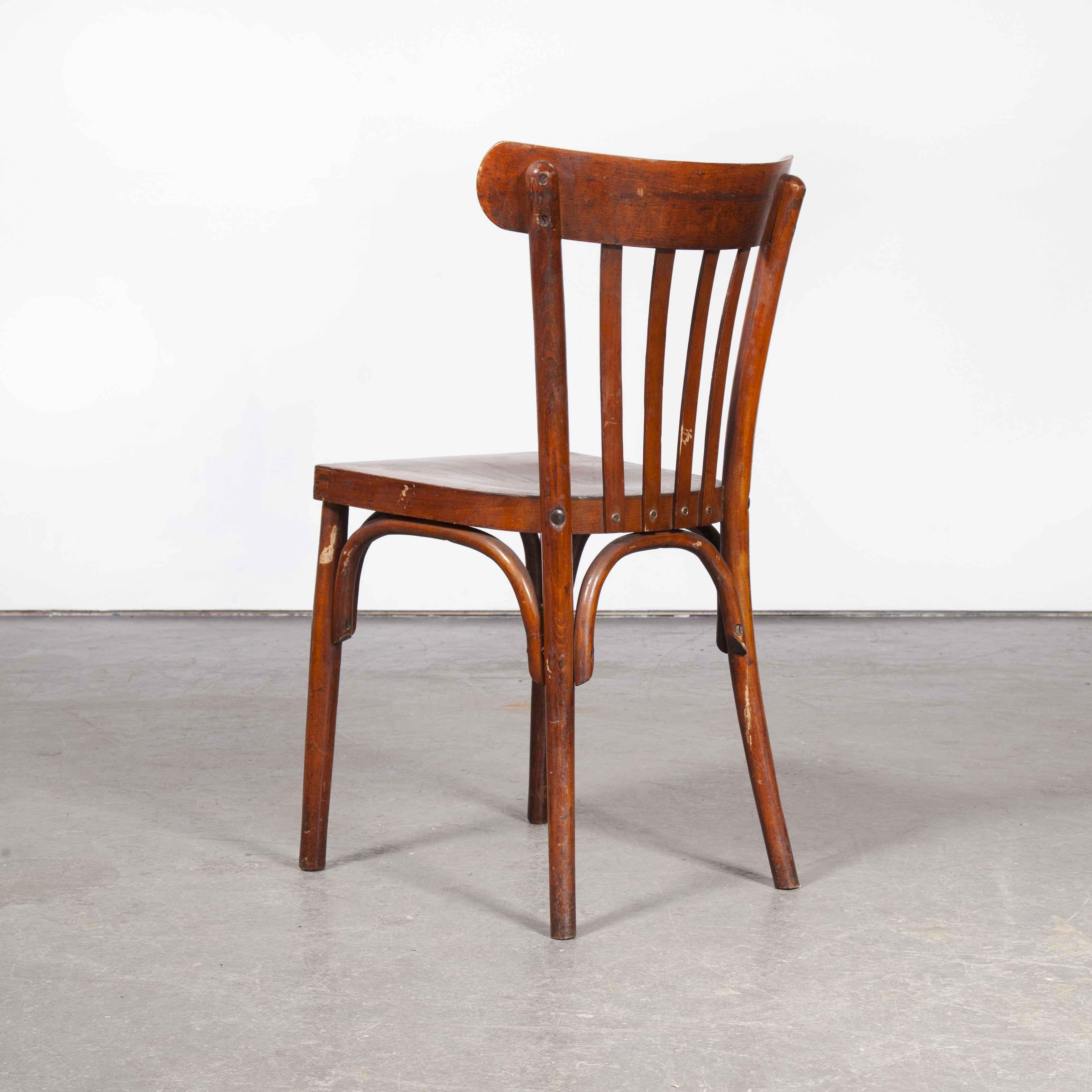 1950's Luterma Curved Bentwood Dining Chair, Set of Seven 4