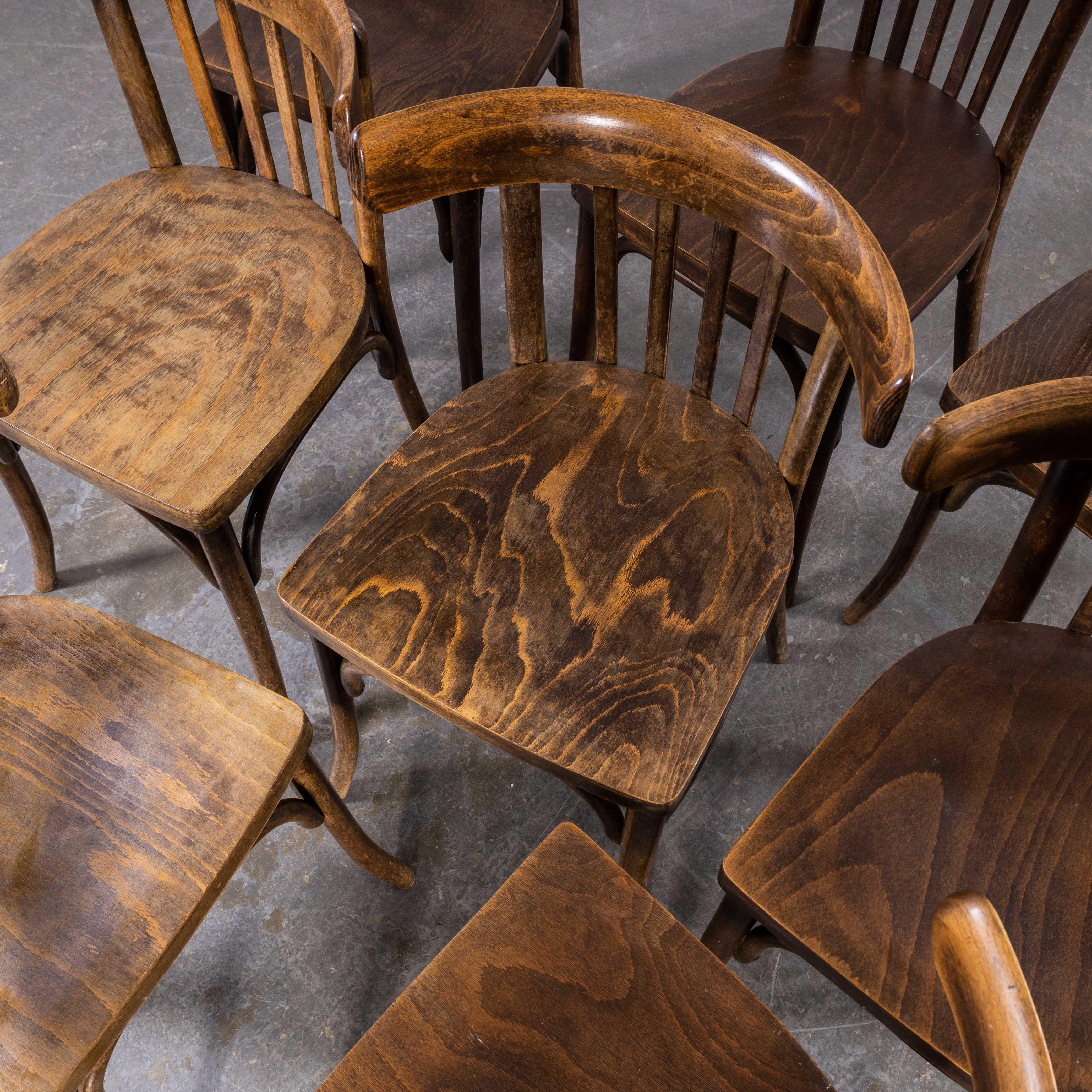 1950s Luterma Dark Oak Bentwood Dining Chair, Set of Eight In Good Condition In Hook, Hampshire