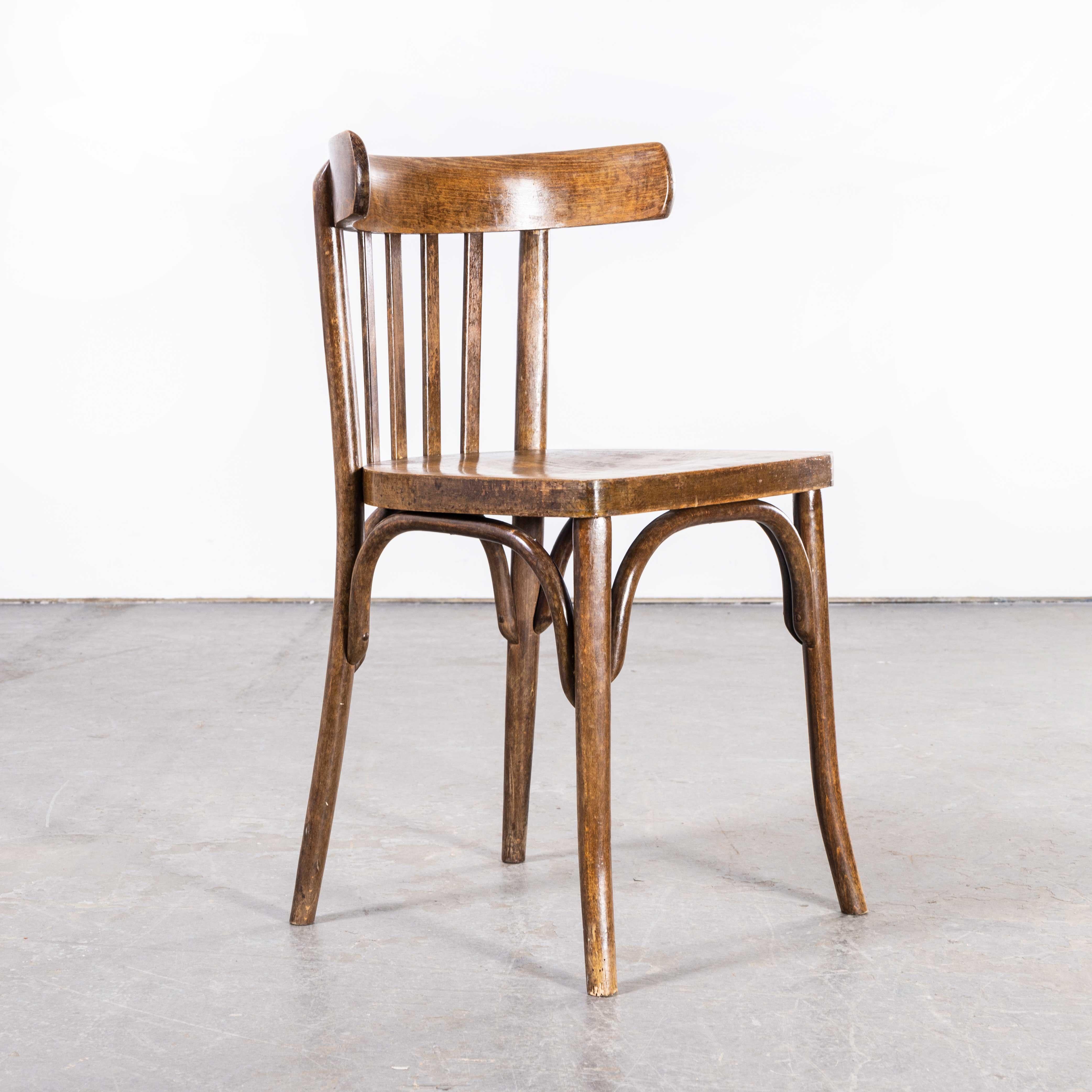 Mid-20th Century 1950s Luterma Dark Oak Bentwood Dining Chair, Set of Eight