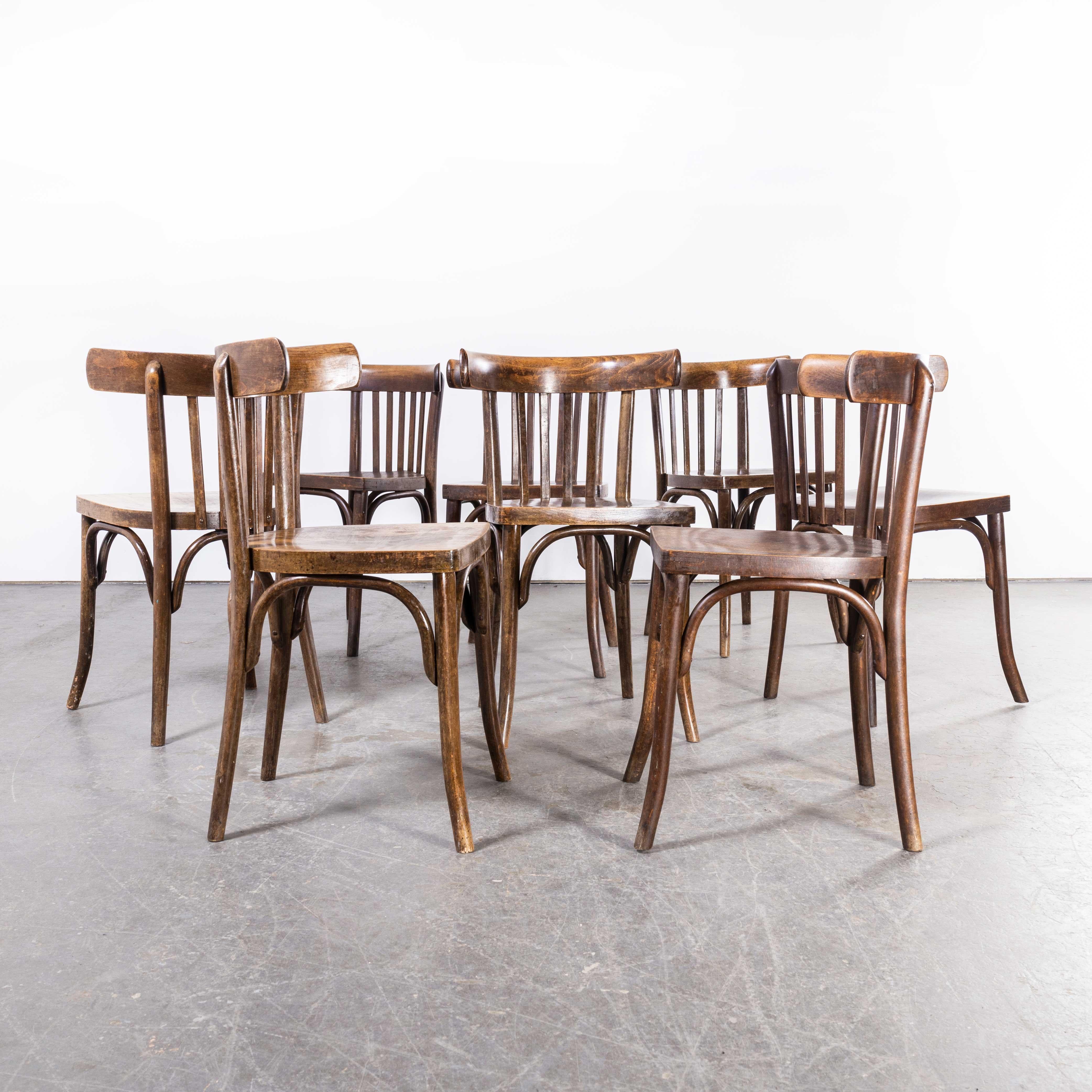 1950s Luterma Dark Oak Bentwood Dining Chair, Set of Eight 1