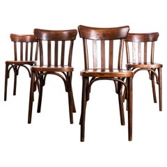 Chaise de salle à manger en bentwood en Oak Oak foncé Luterma des années 1950 - Lot de quatre