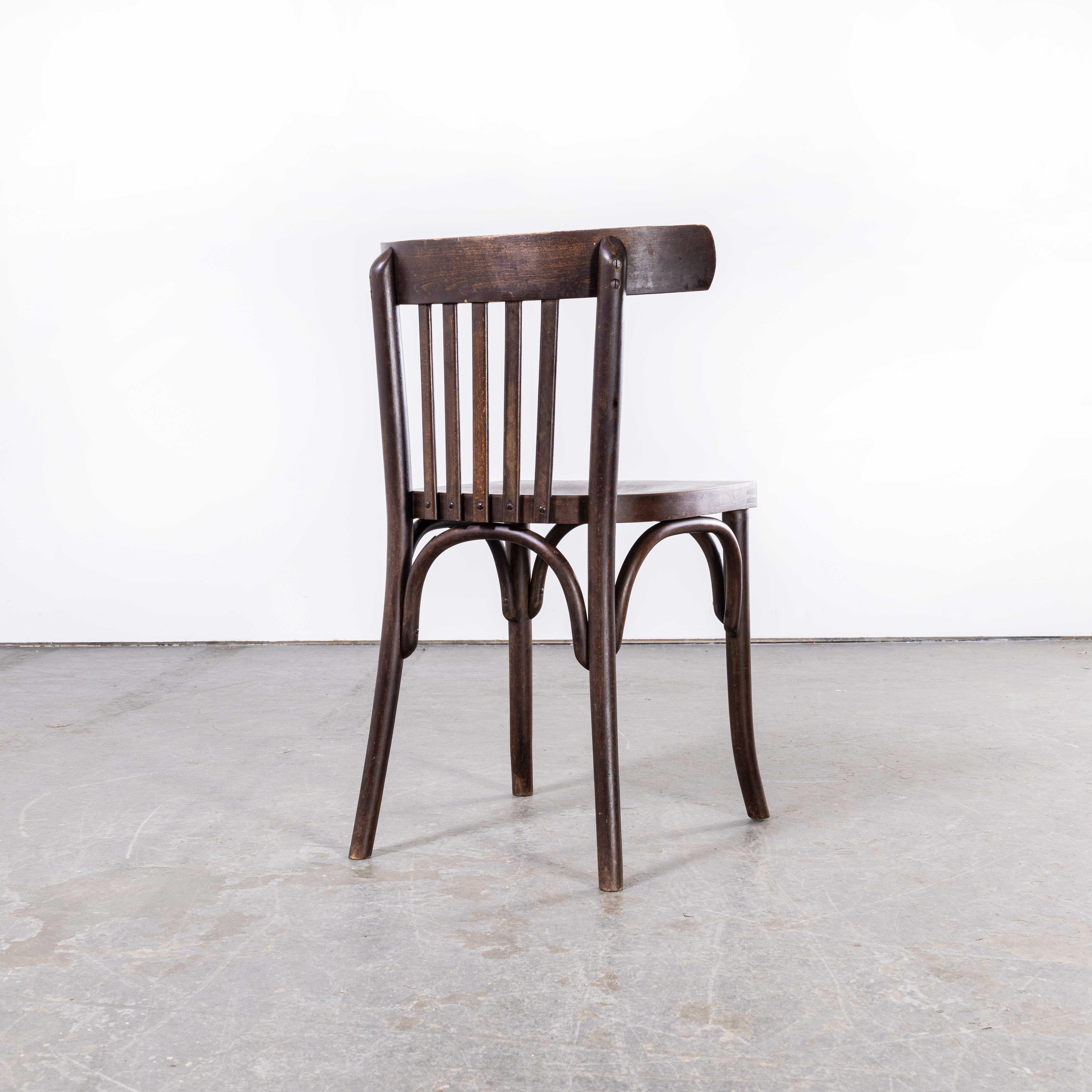 1950s Luterma Ebony Oak Bentwood Dining Chair, Set of Eight In Good Condition For Sale In Hook, Hampshire