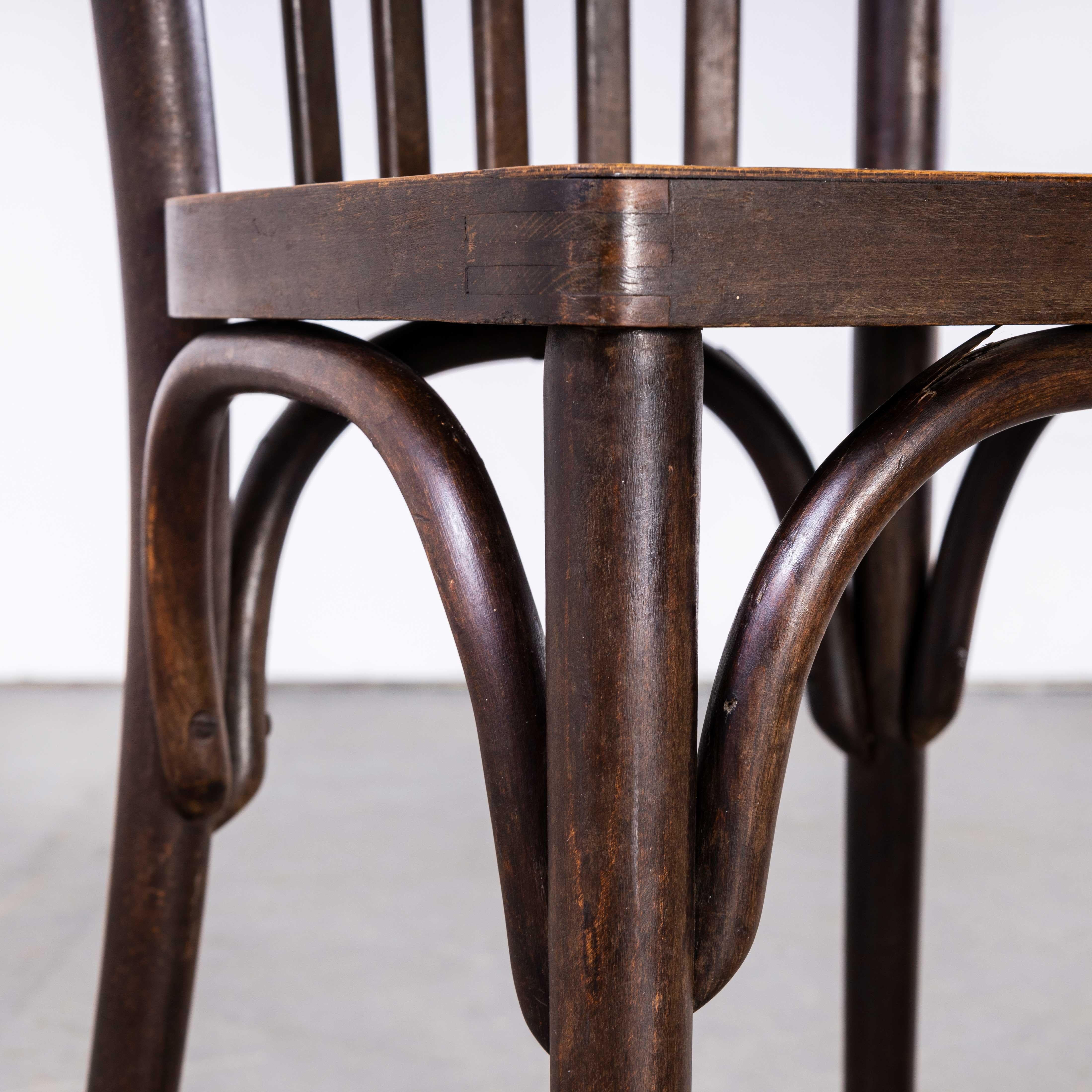 Mid-20th Century 1950s Luterma Ebony Oak Bentwood Dining Chair, Set of Eight For Sale