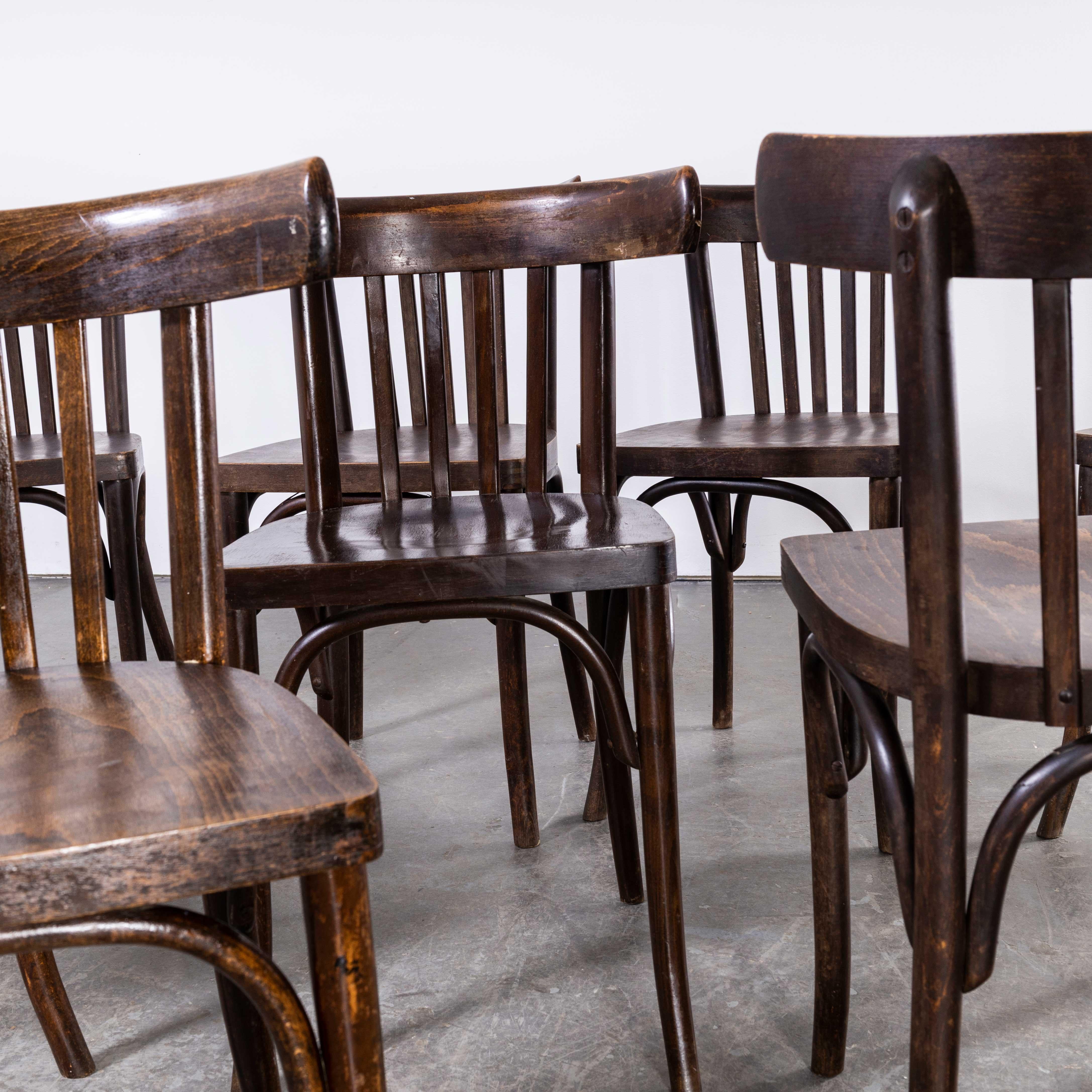 1950s Luterma Ebony Oak Bentwood Dining Chair, Set of Eight For Sale 2