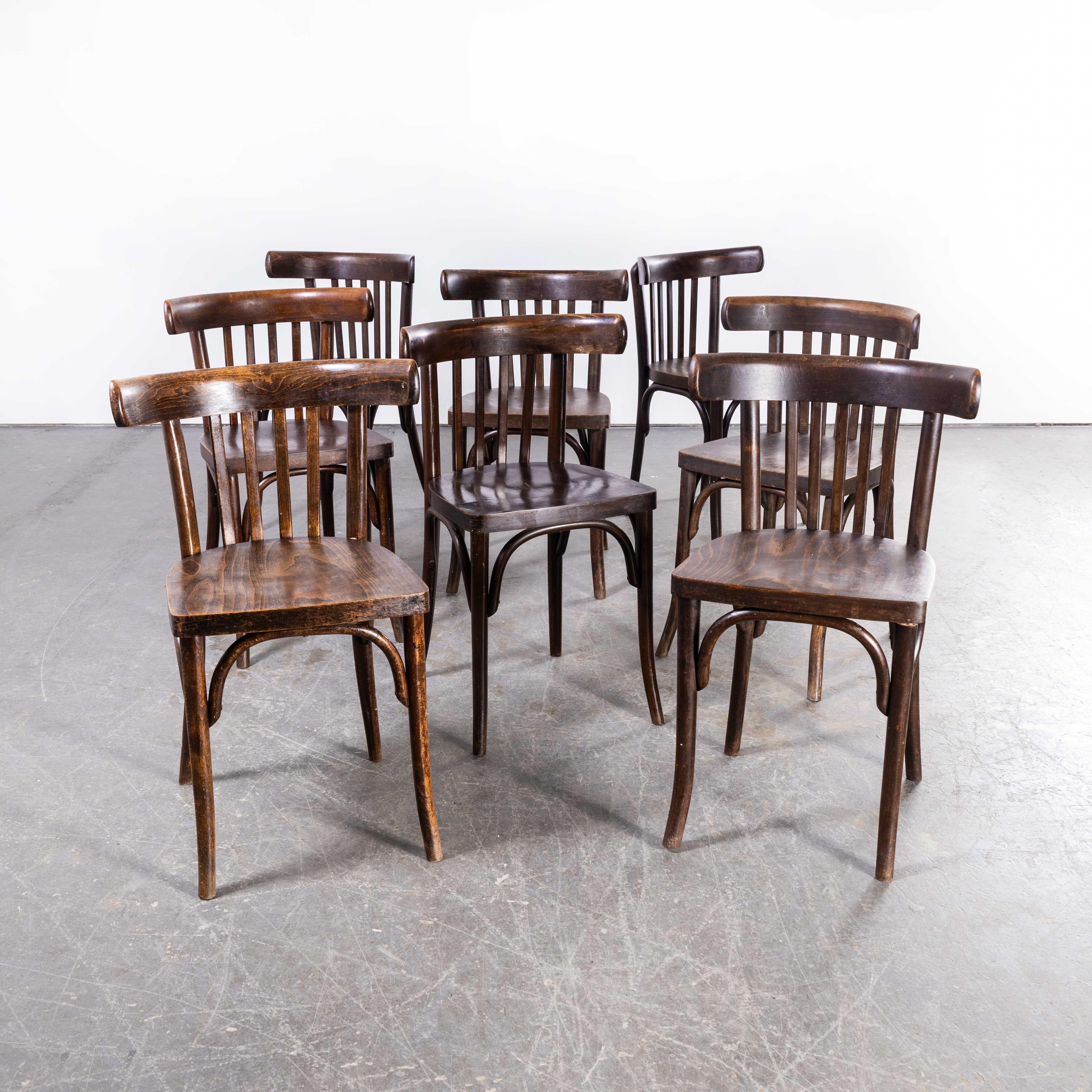1950s Luterma Ebony Oak Bentwood Dining Chair, Set of Eight For Sale 3