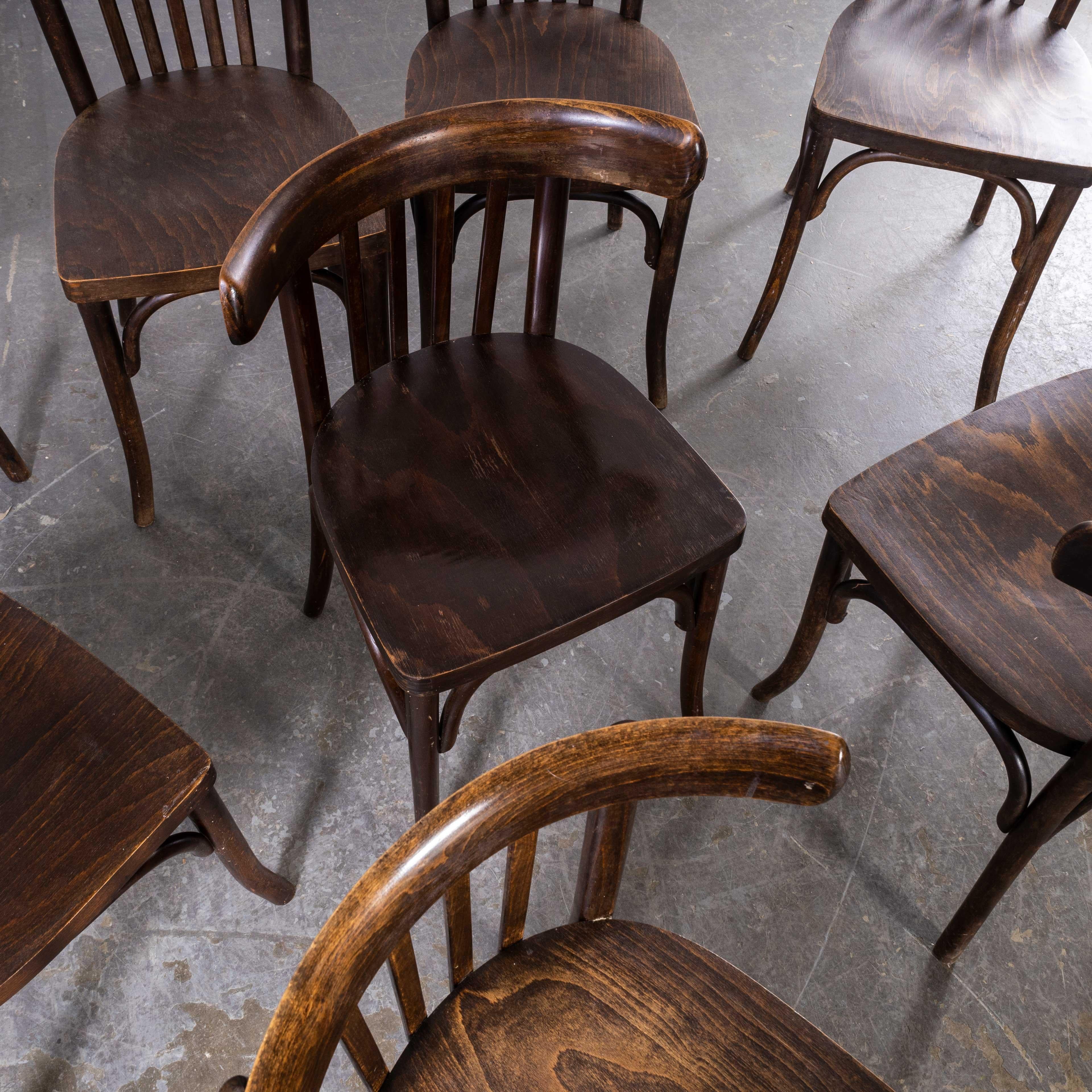 1950s Luterma Ebony Oak Bentwood Dining Chair, Set of Eight For Sale 4